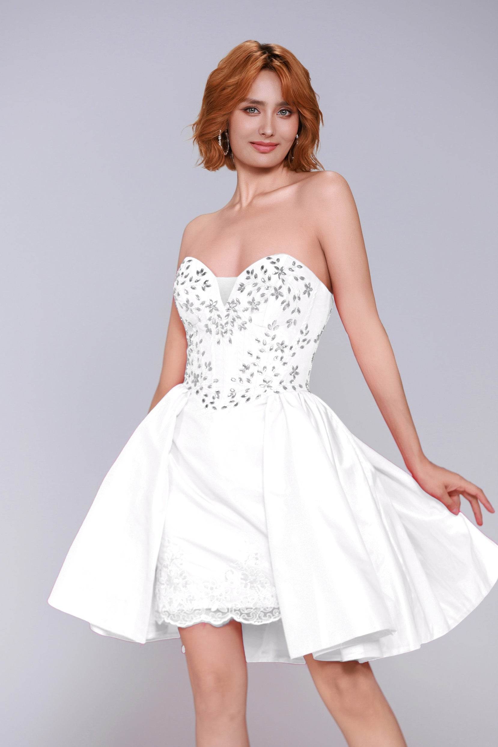 A-Line Mini Taffeta Homecoming Dress CS0949