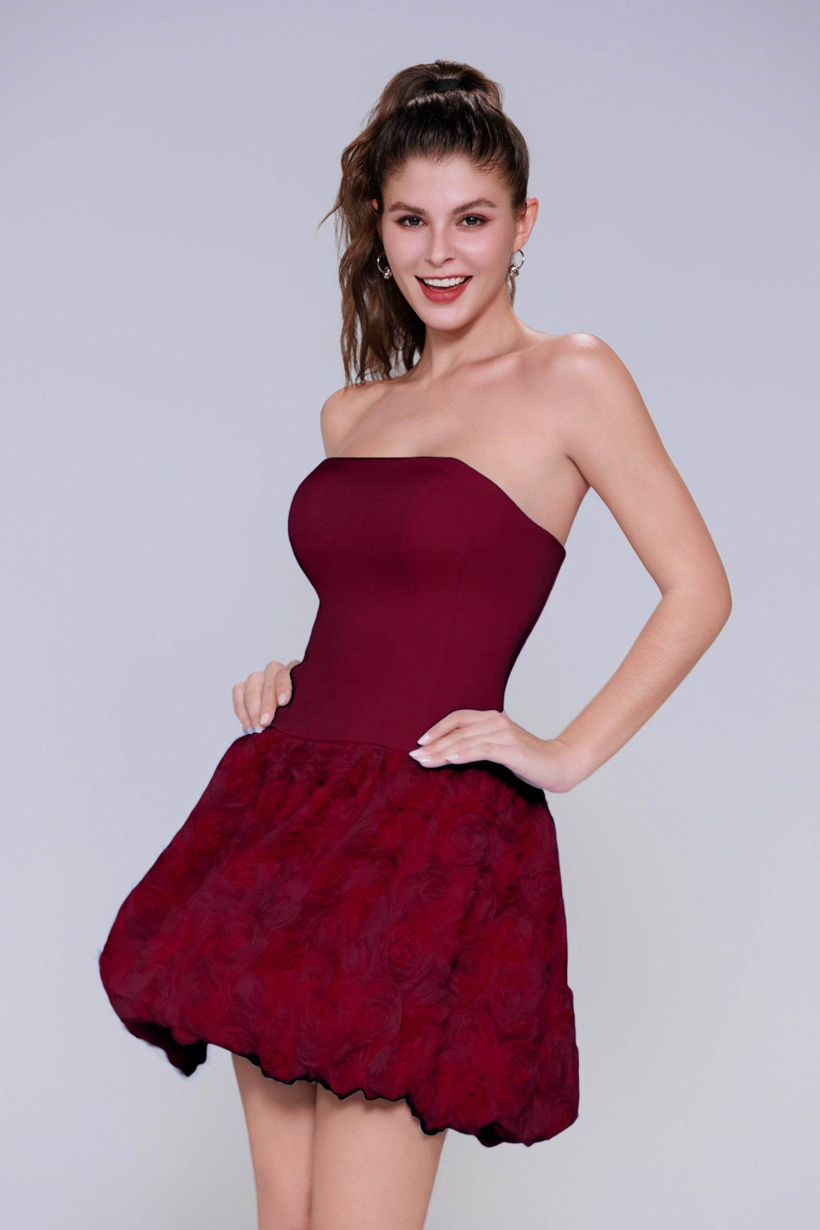 A-Line Mini Elastic Cloth Homecoming Dress CS0971