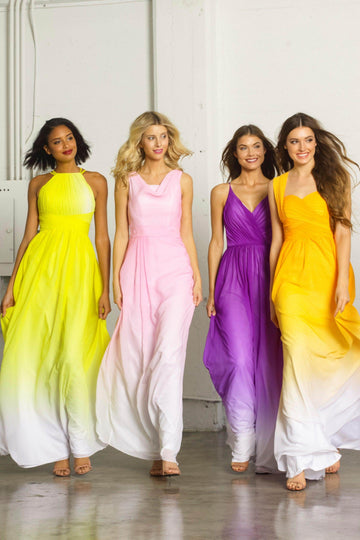 Sheath-Column Floor Length Chiffon Ombre Dress COZF17013