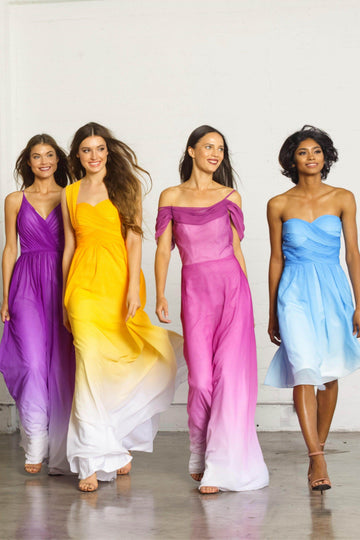 Sheath-Column Floor Length Chiffon Ombre Dress COZF17012