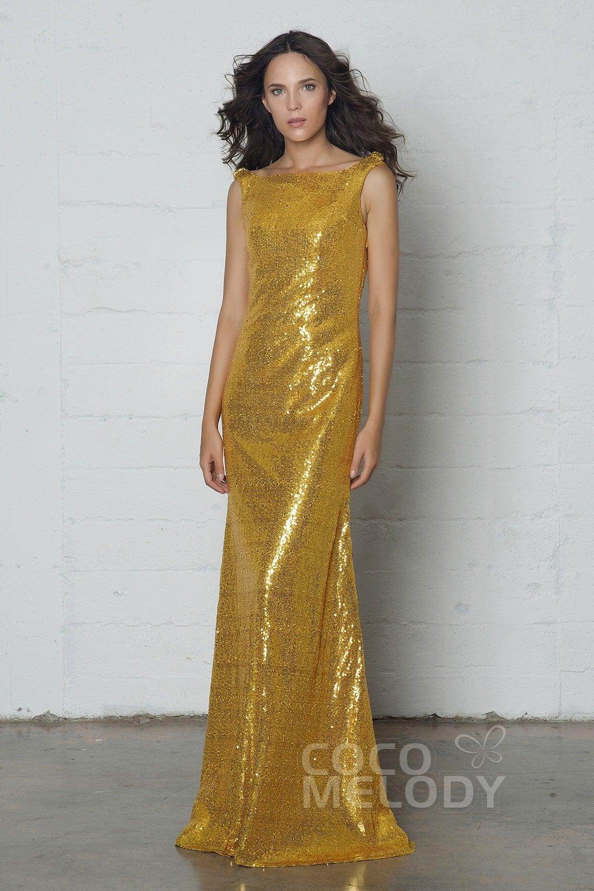 Sheath-Column Floor Length Sequined Dress COZF17020