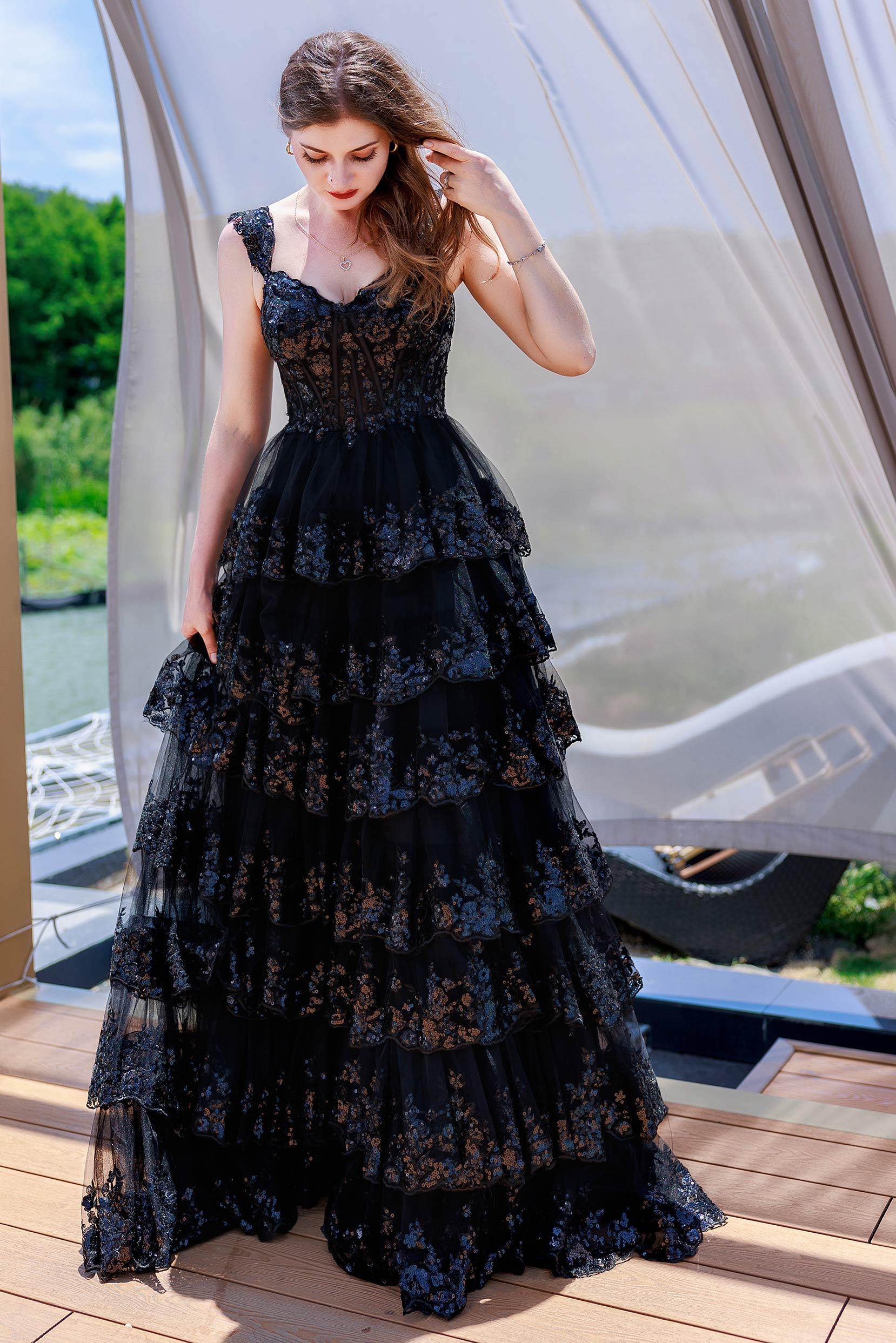 Ball Gown Sweep-Brush Train Tulle Prom Dress CS0481