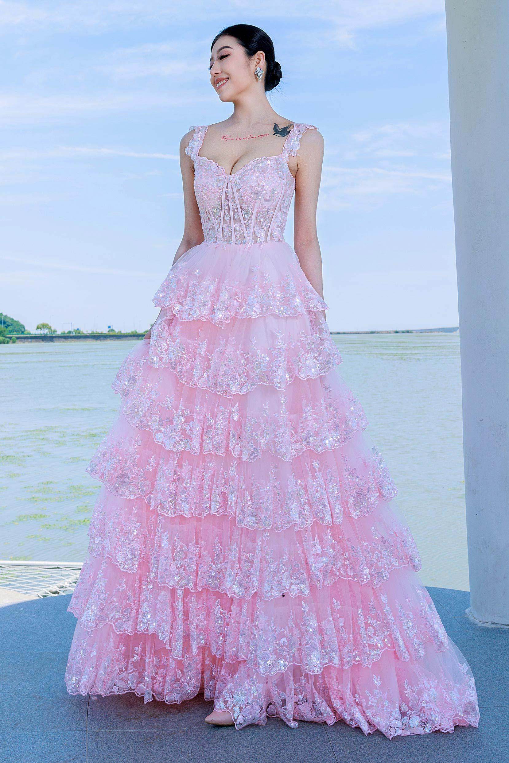 Ball Gown Sweep-Brush Train Tulle Prom Dress CS0481