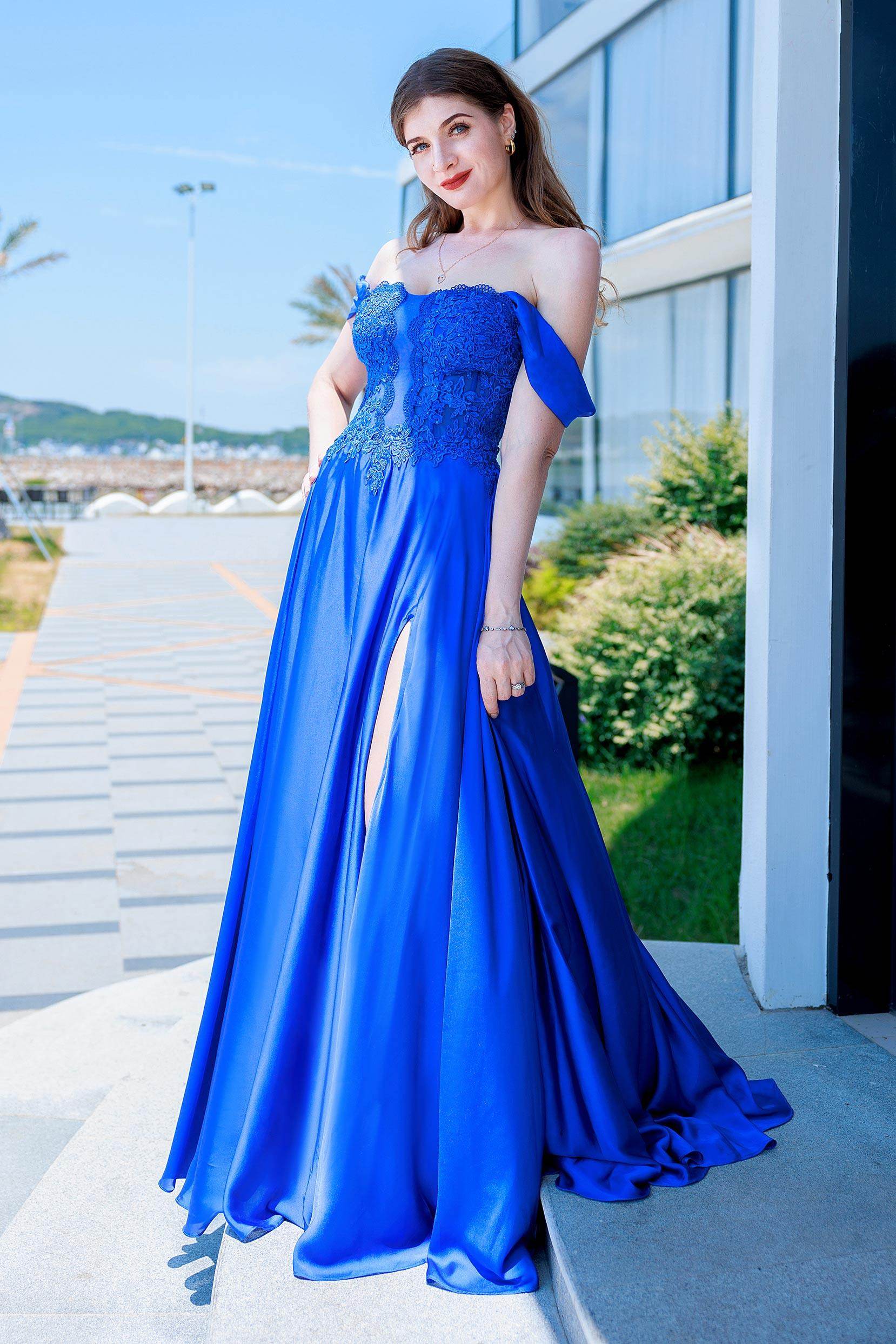 A-Line Floor Length Forged Chiffon Prom Dress CS0485