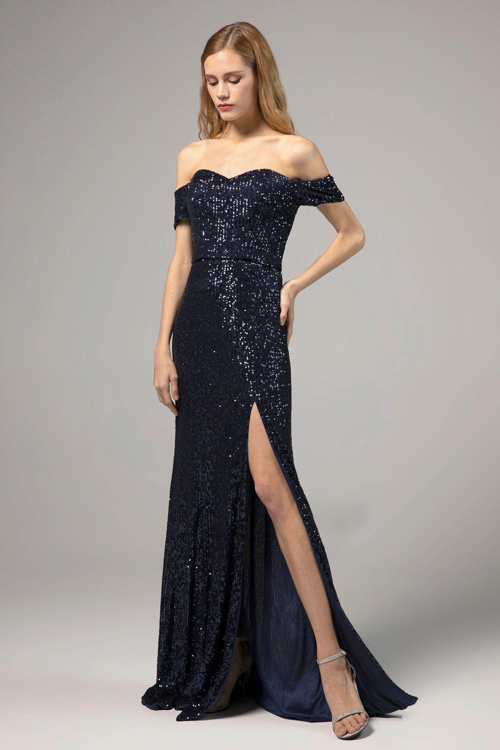 Sheath-Column Floor Length Sequined Dress CS0288