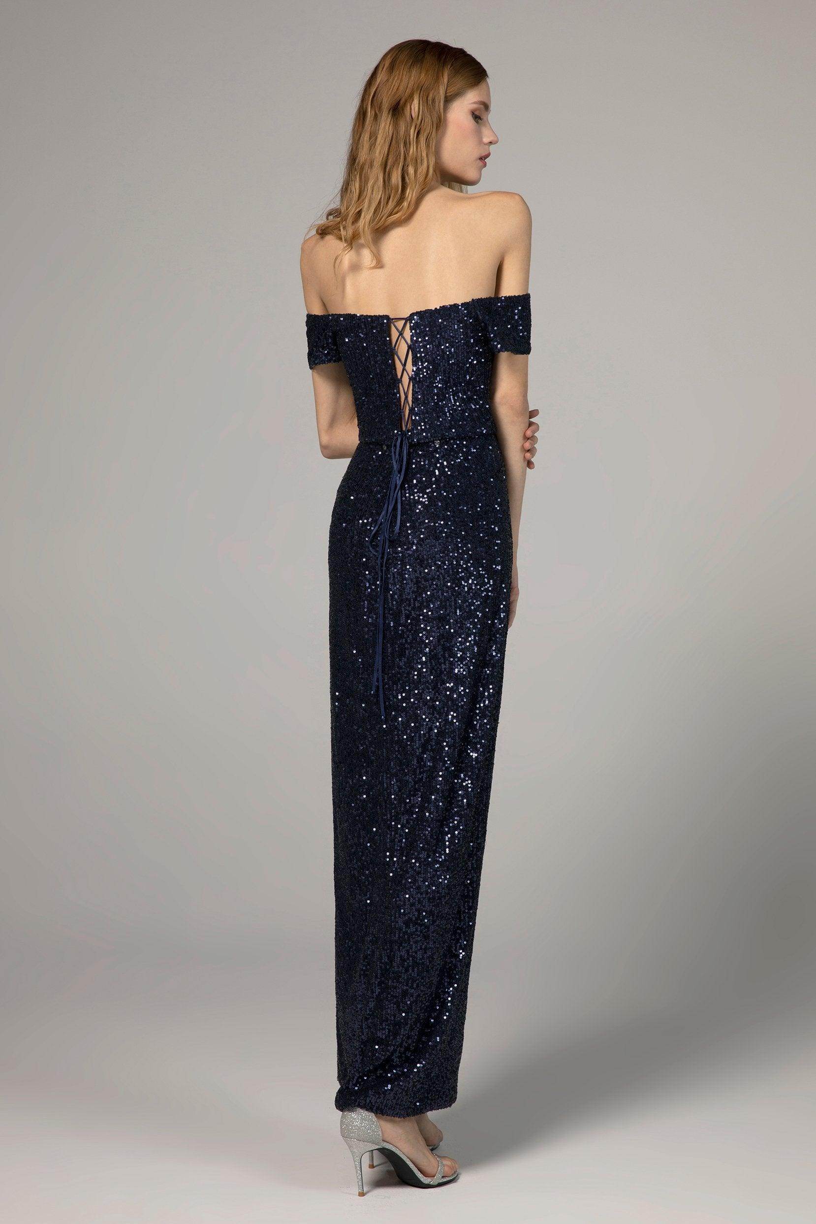 Sheath-Column Ankle Length Sequined Dress CS0289