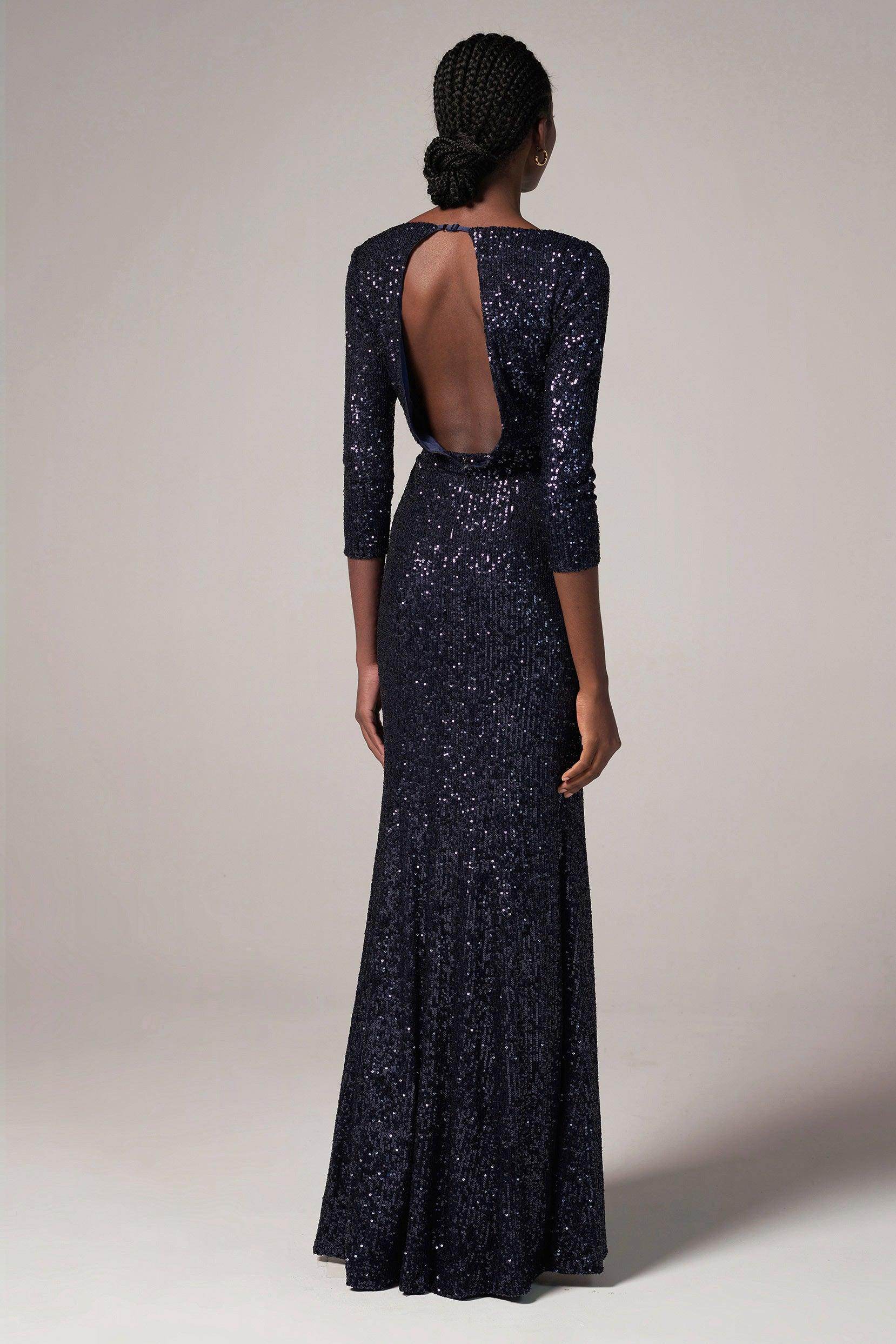 Sheath-Column Floor Length Sequined Dress CS0293