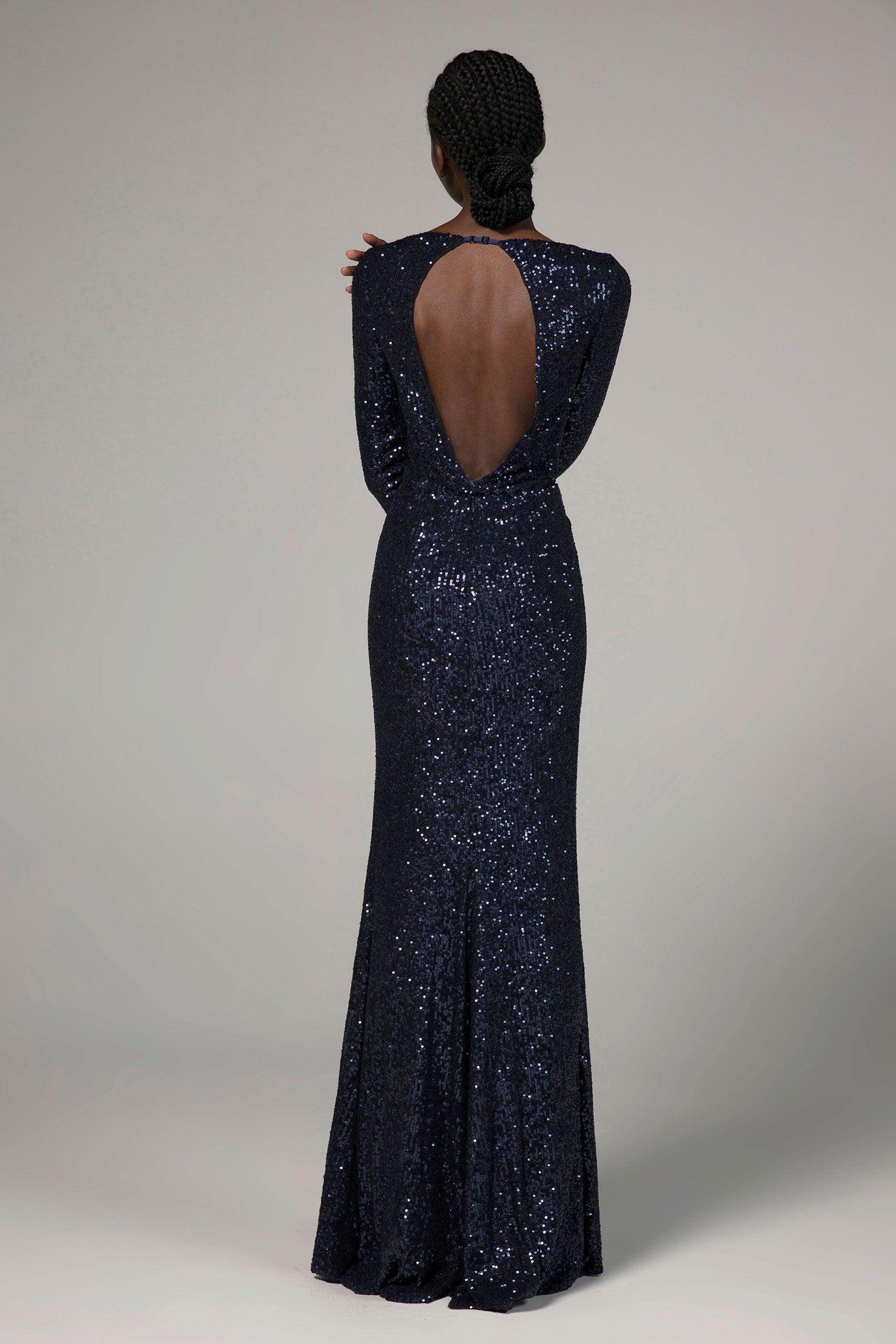Trumpet-Mermaid Floor Length Sequined Dress CS0295