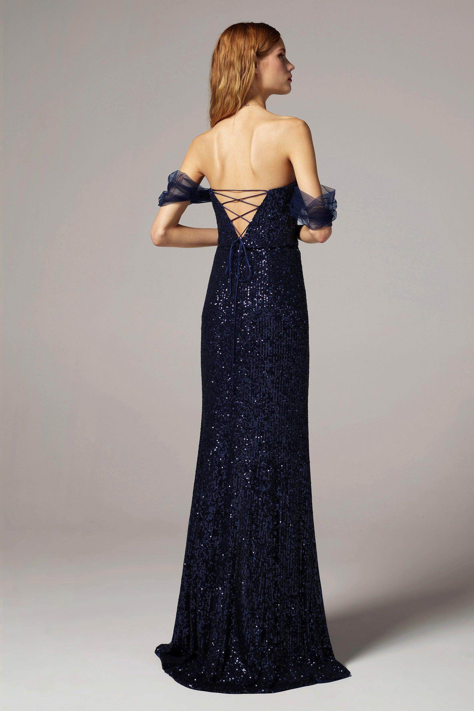 Sheath-Column Floor Length Sequined Dress CS0298