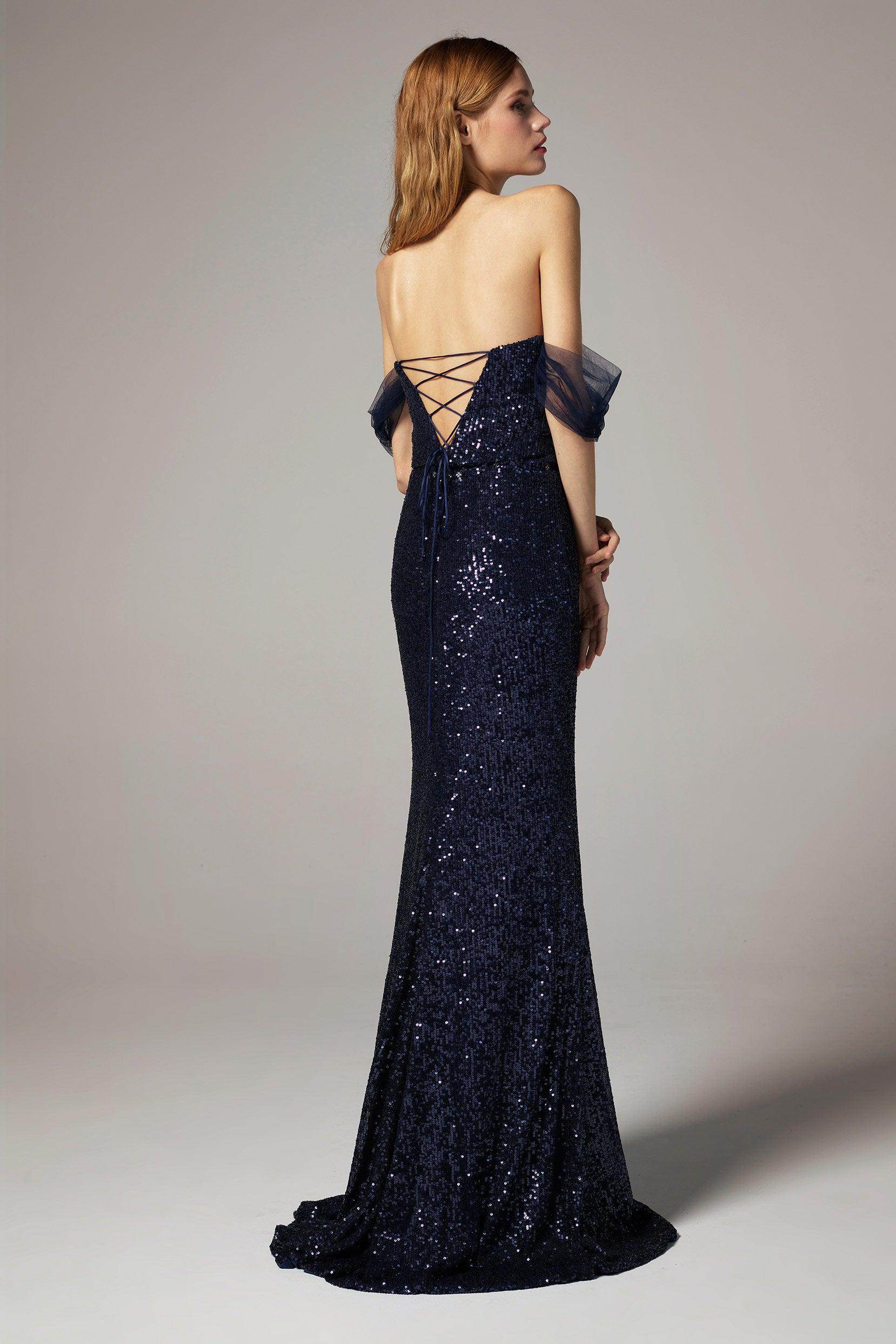 Trumpet-Mermaid Floor Length Sequined Dress CS0299