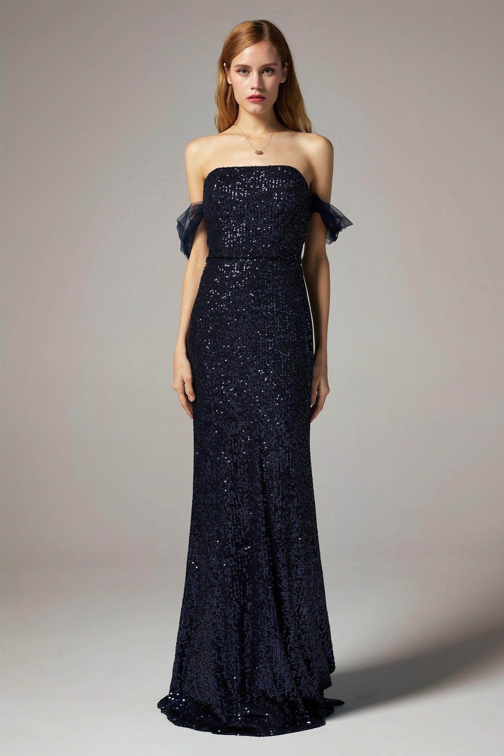 Trumpet-Mermaid Floor Length Sequined Dress CS0299