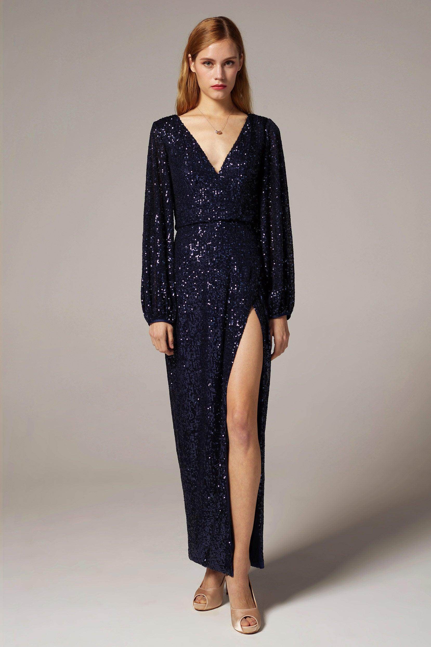 Sheath-Column Ankle Length Sequined Dress CS0303