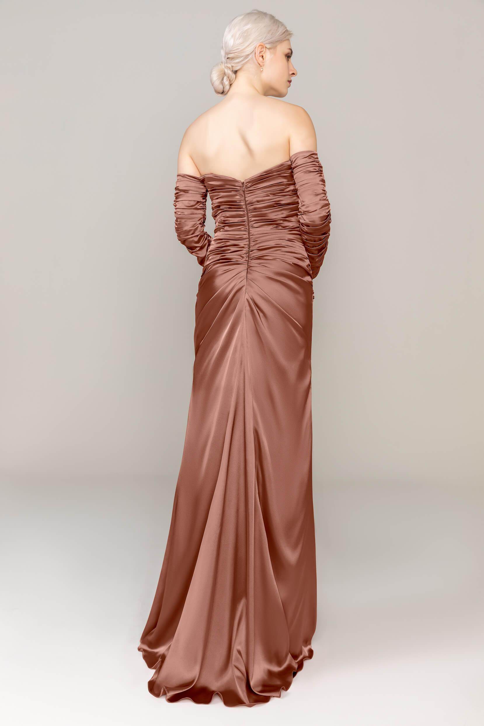 Sheath Sweep Train Luxe Satin Dress CS0316