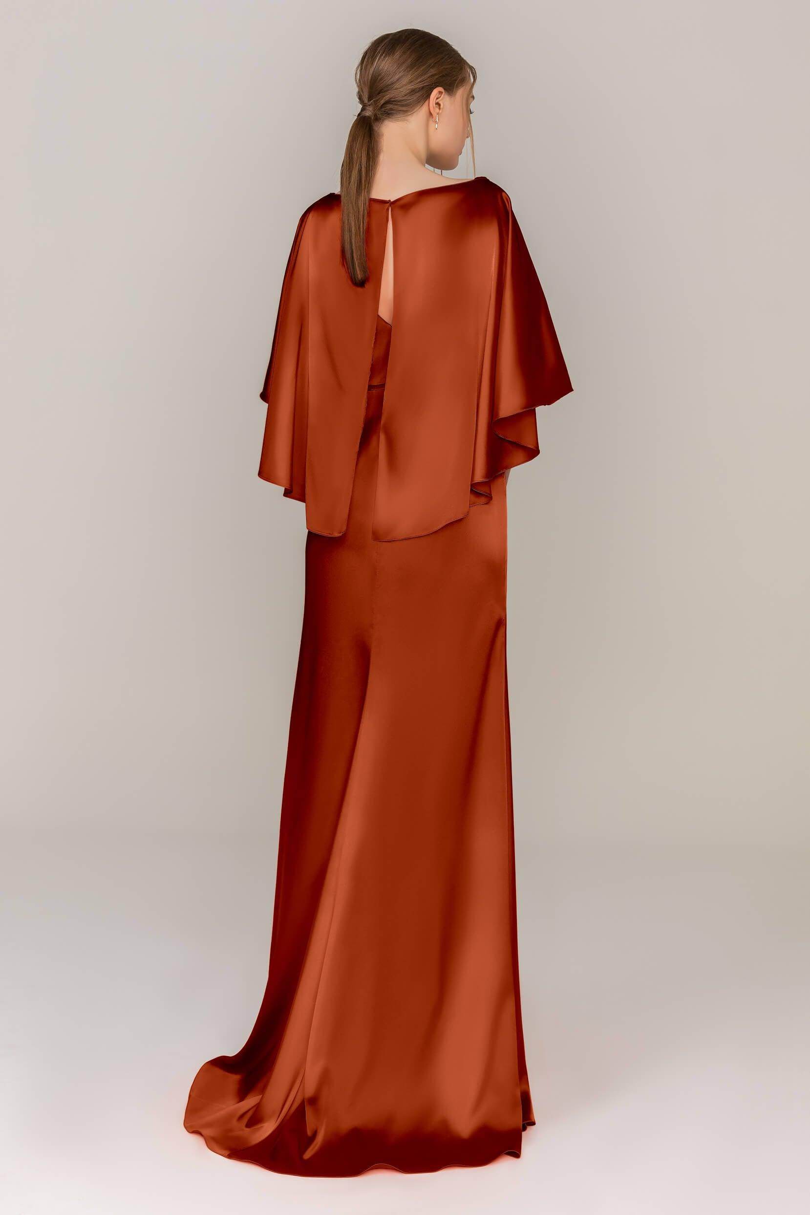 Sheath Sweep Train Luxe Satin Dress CS0320