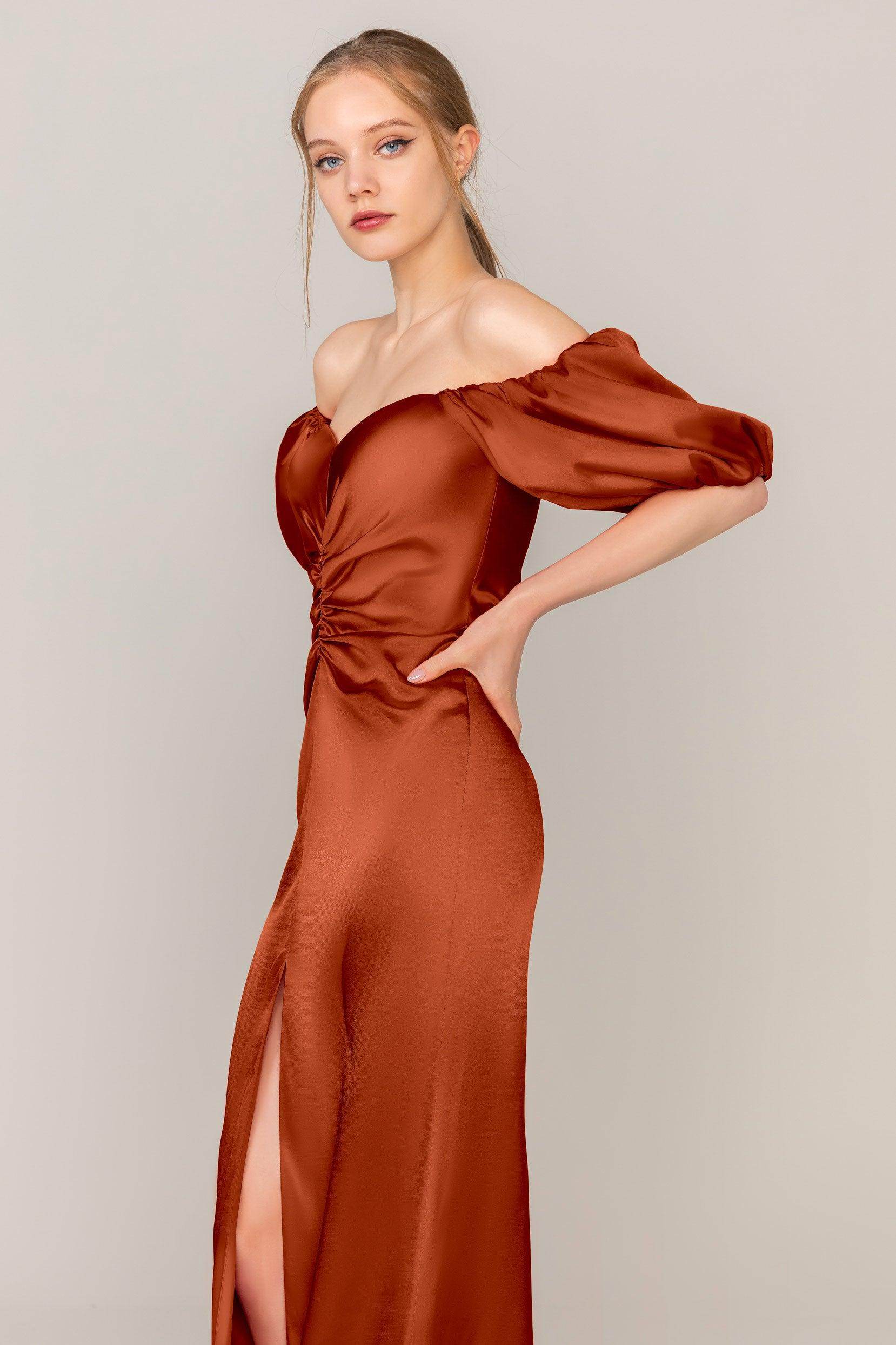 Sheath Floor Length Luxe Satin Dress CS0322