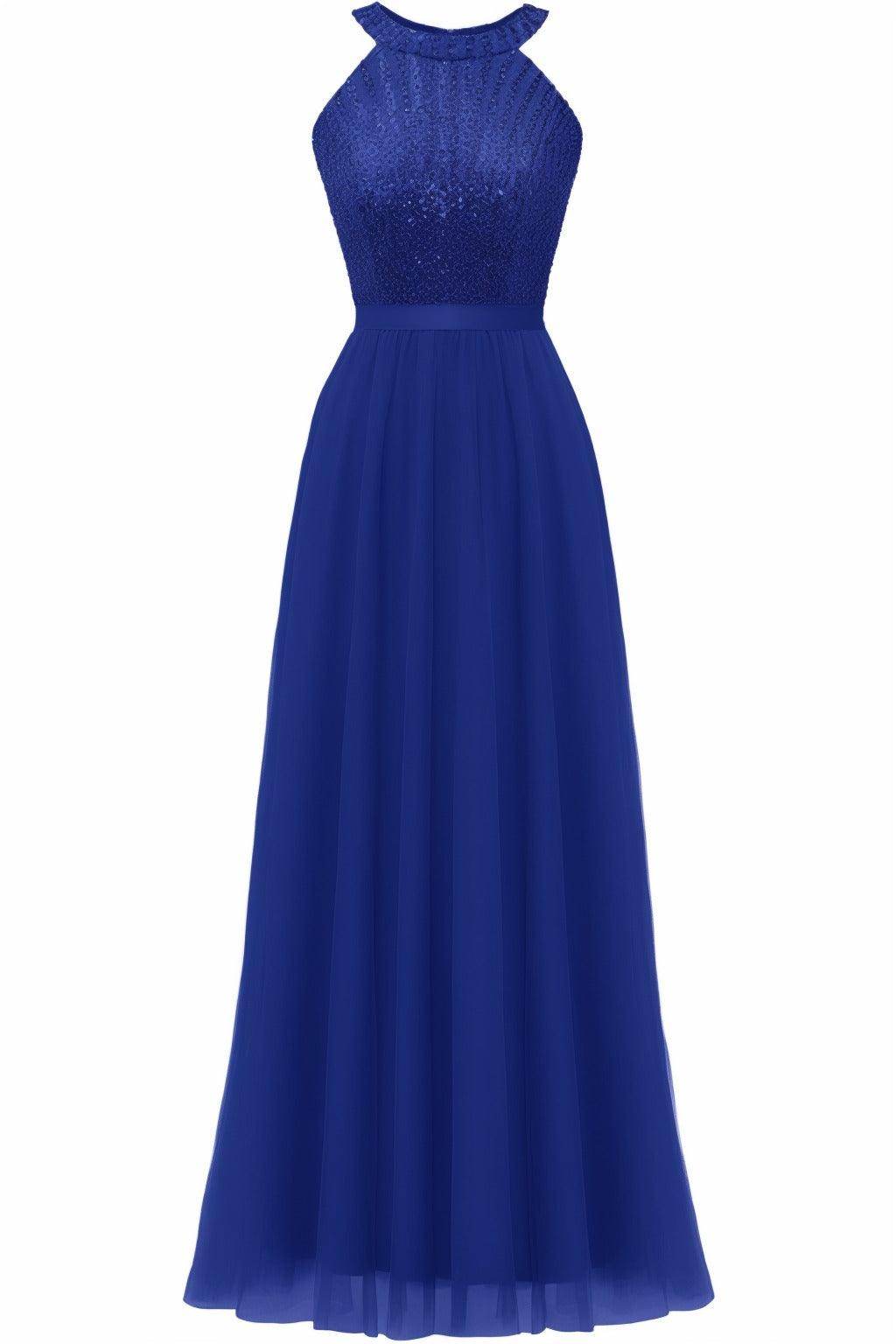 A-Line Floor Length Sequined Prom Dress CS0422