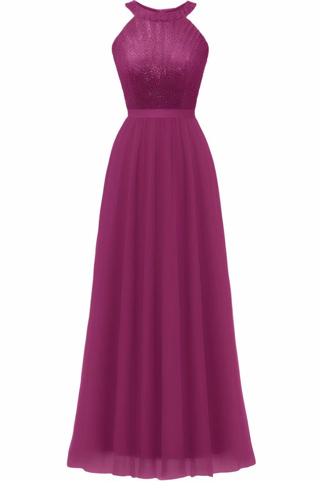A-Line Floor Length Sequined Prom Dress CS0422