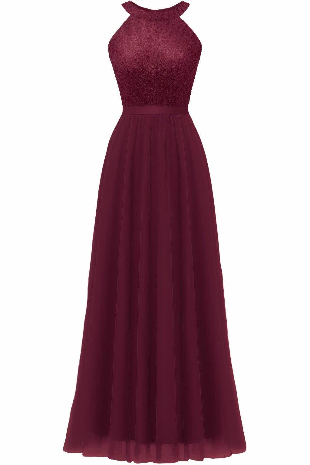 A-Line Floor Length Sequined Prom Dress CS0422