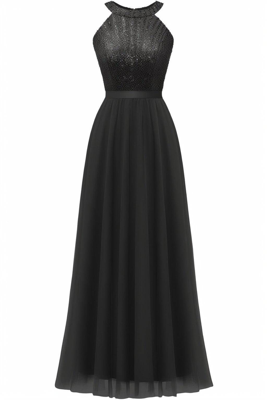A-Line Floor Length Sequined Prom Dress CS0422