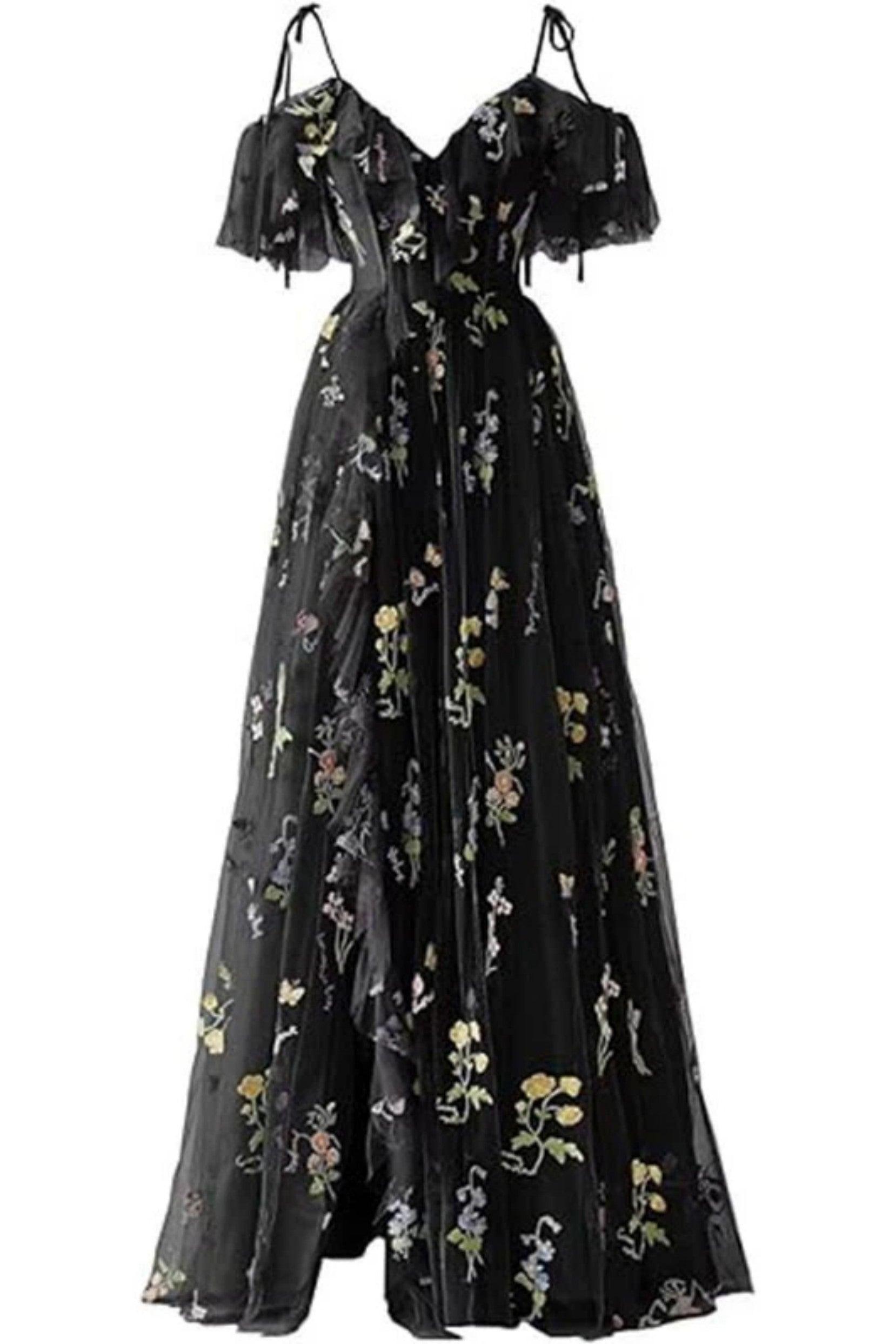 A-Line Floor Length Print Prom Dress CS0441