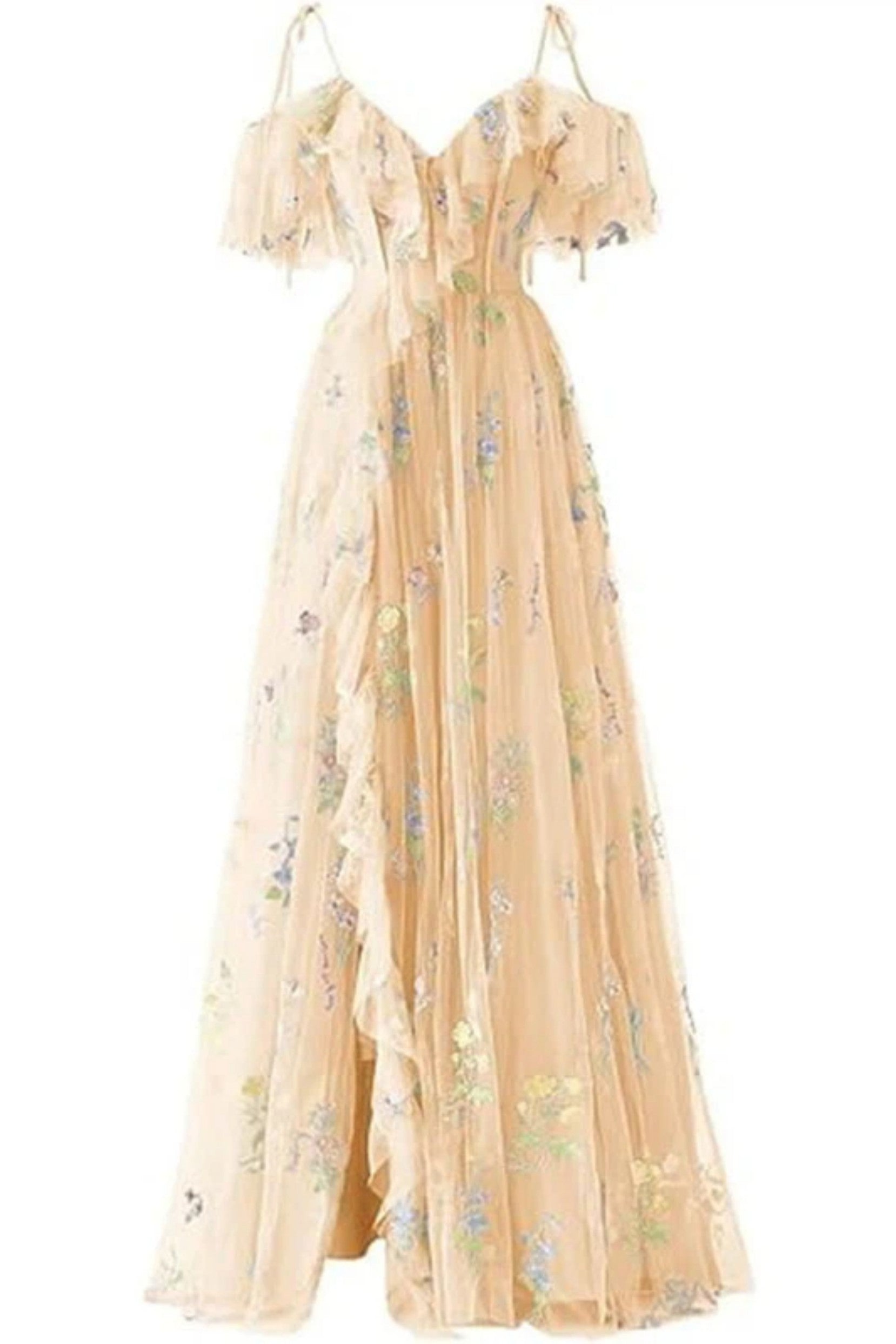 A-Line Floor Length Print Prom Dress CS0441