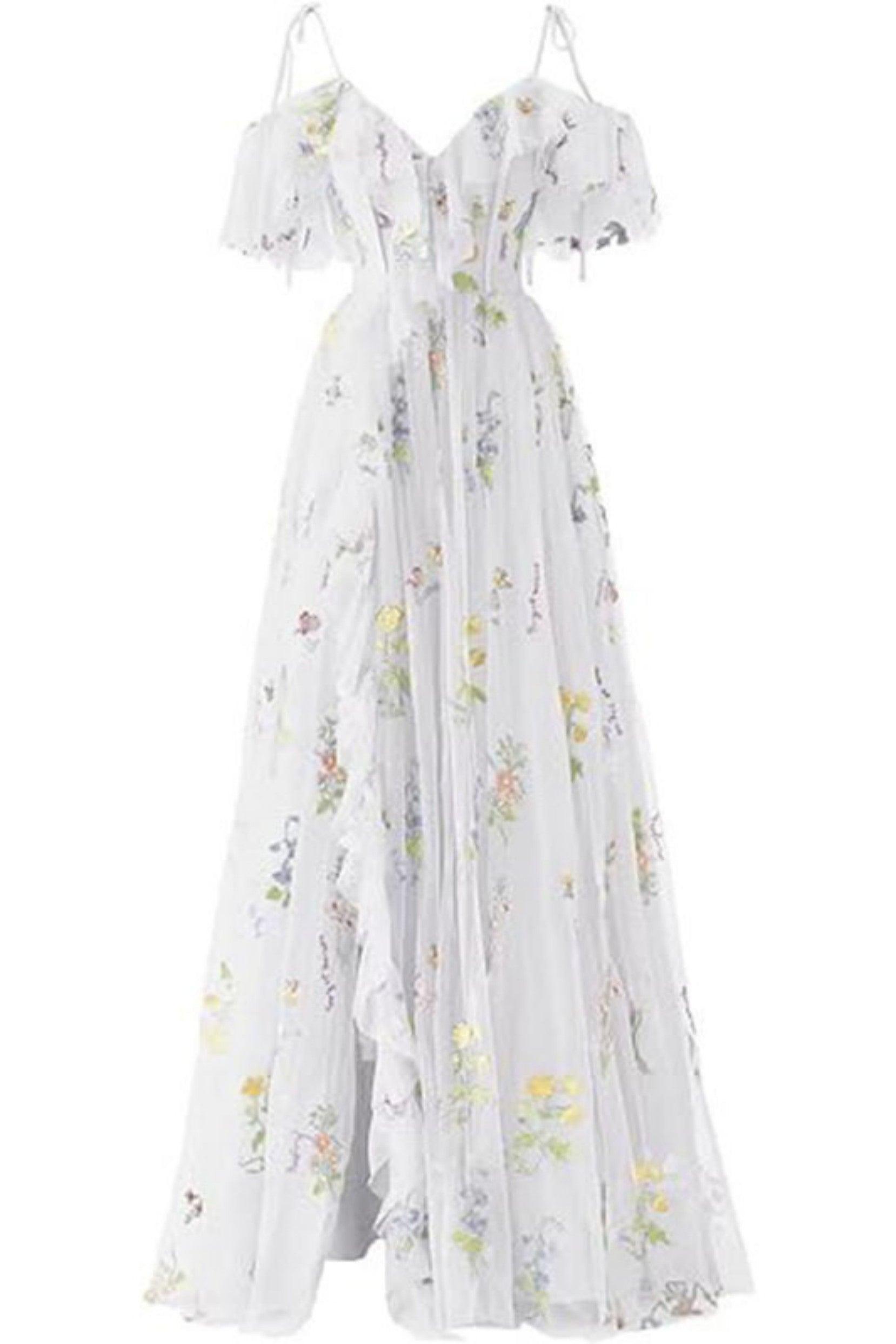 A-Line Floor Length Print Prom Dress CS0441