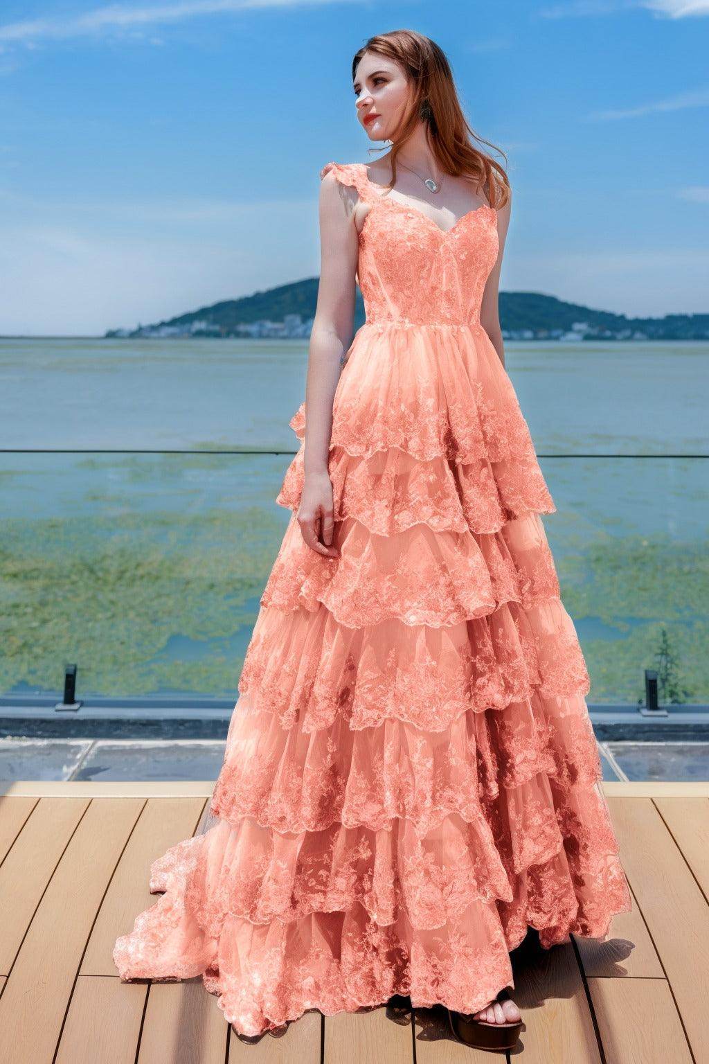 Ball Gown Sweep-Brush Train Tulle Prom Dress CS0481