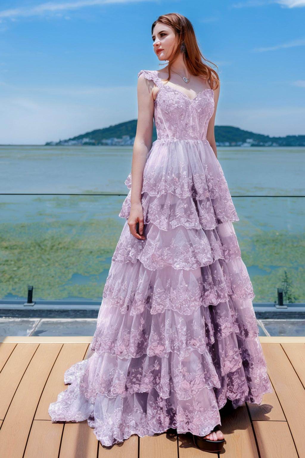 Ball Gown Sweep-Brush Train Tulle Prom Dress CS0481