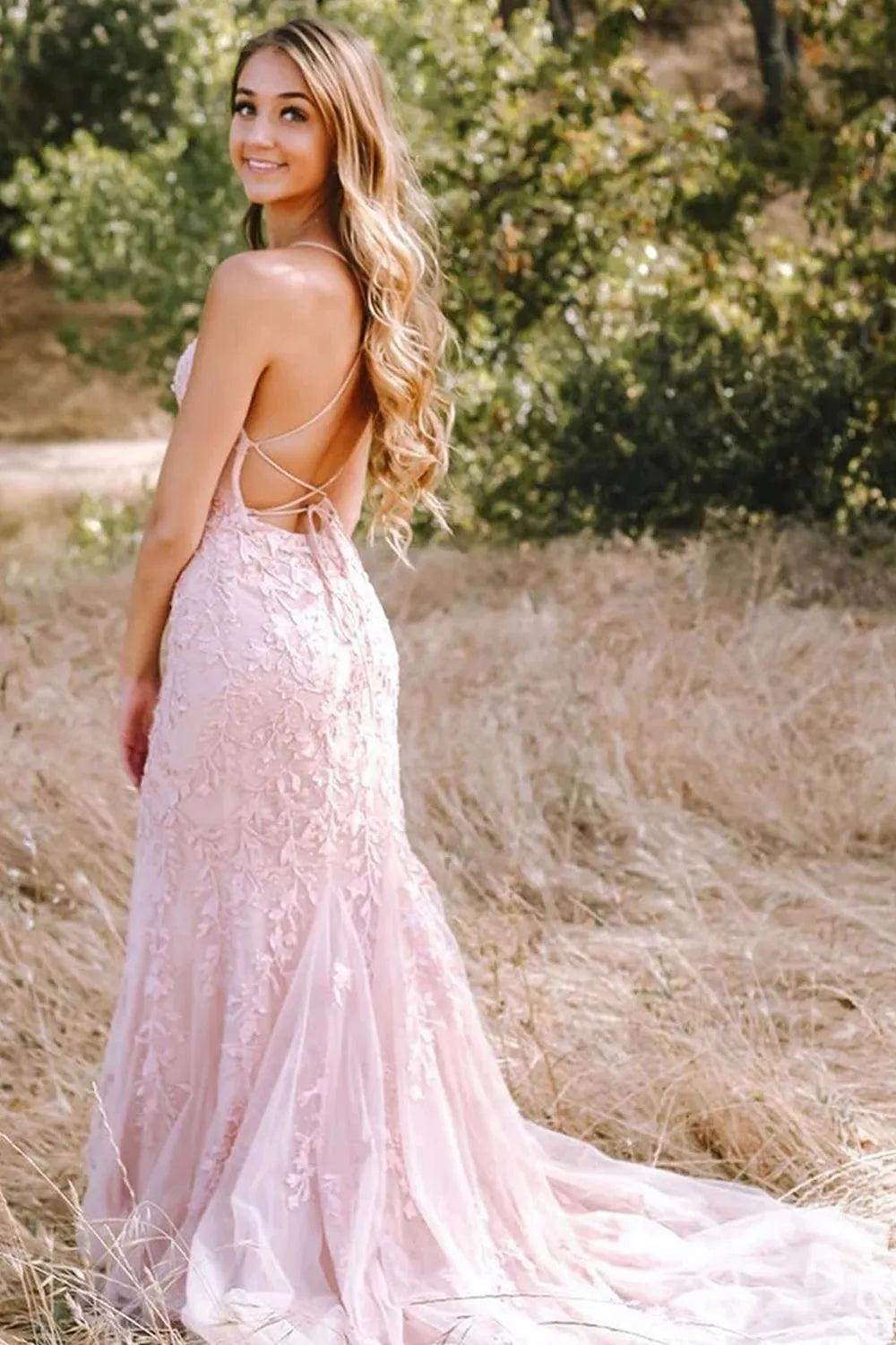 Sheath-Column Floor Length Tulle Prom Dress CS0489