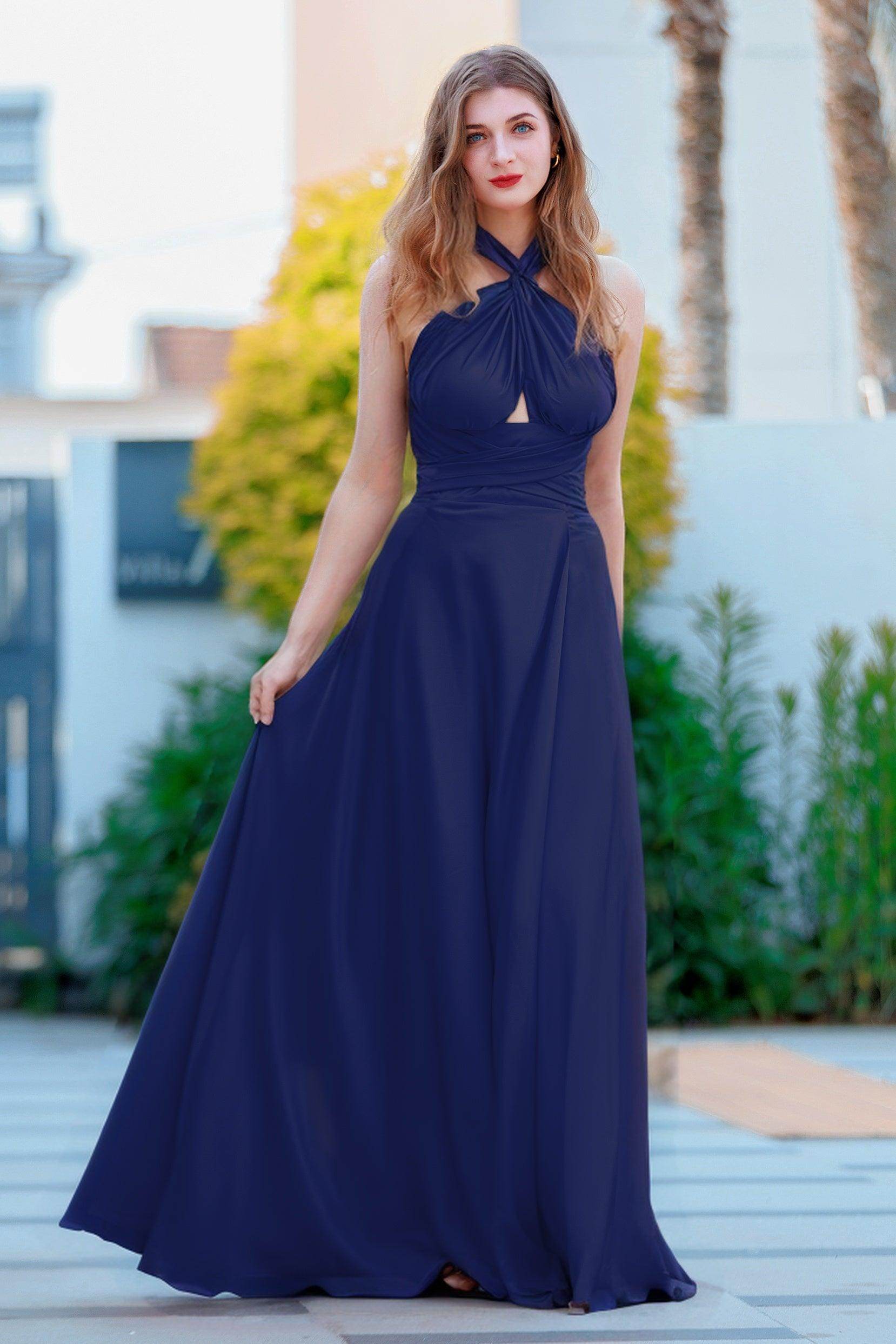 Sheath-Column Sweep-Brush Train Forged Chiffon Prom Dress CS0492