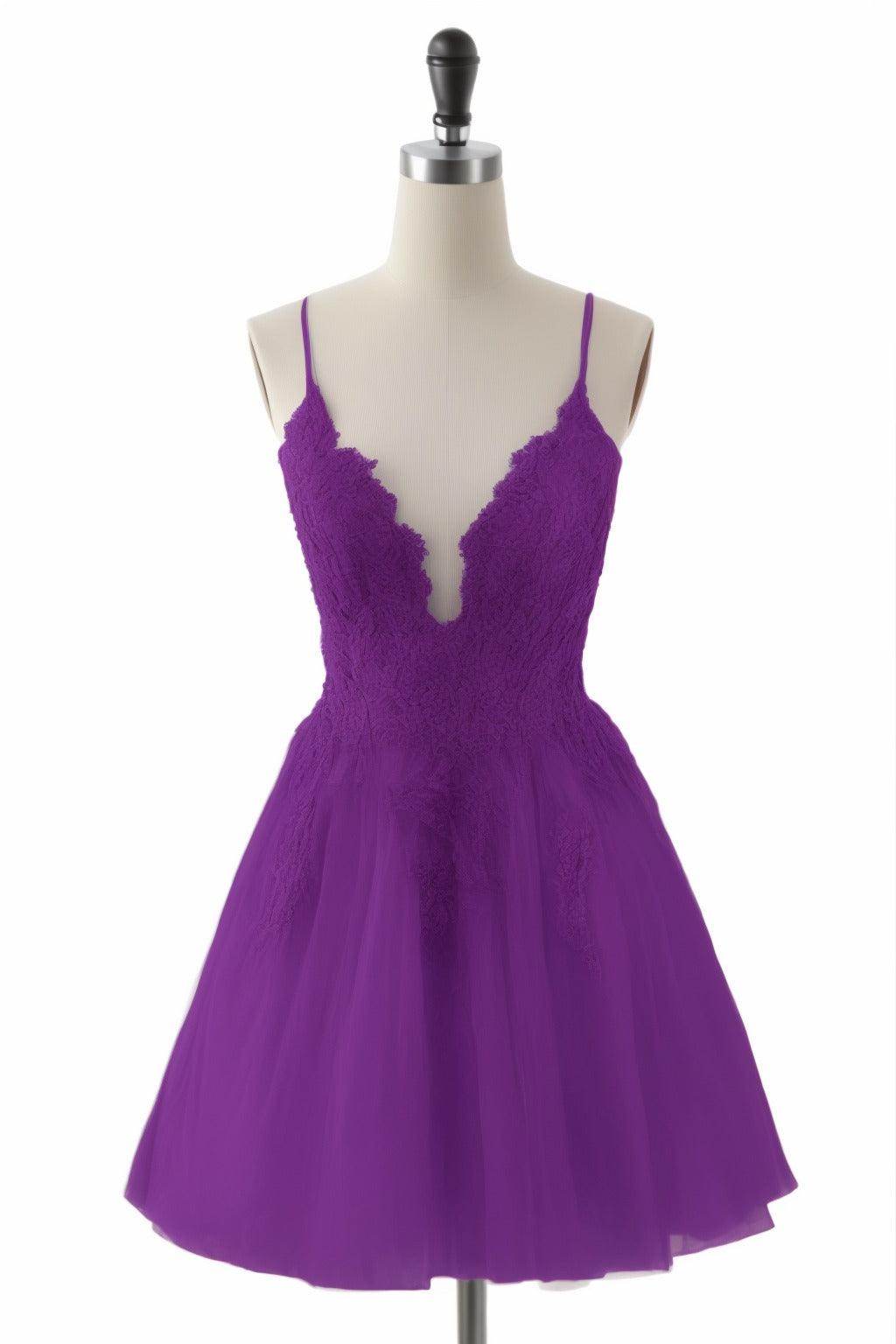 A-Line Short-Mini Tulle Homecoming Dresses CS0506