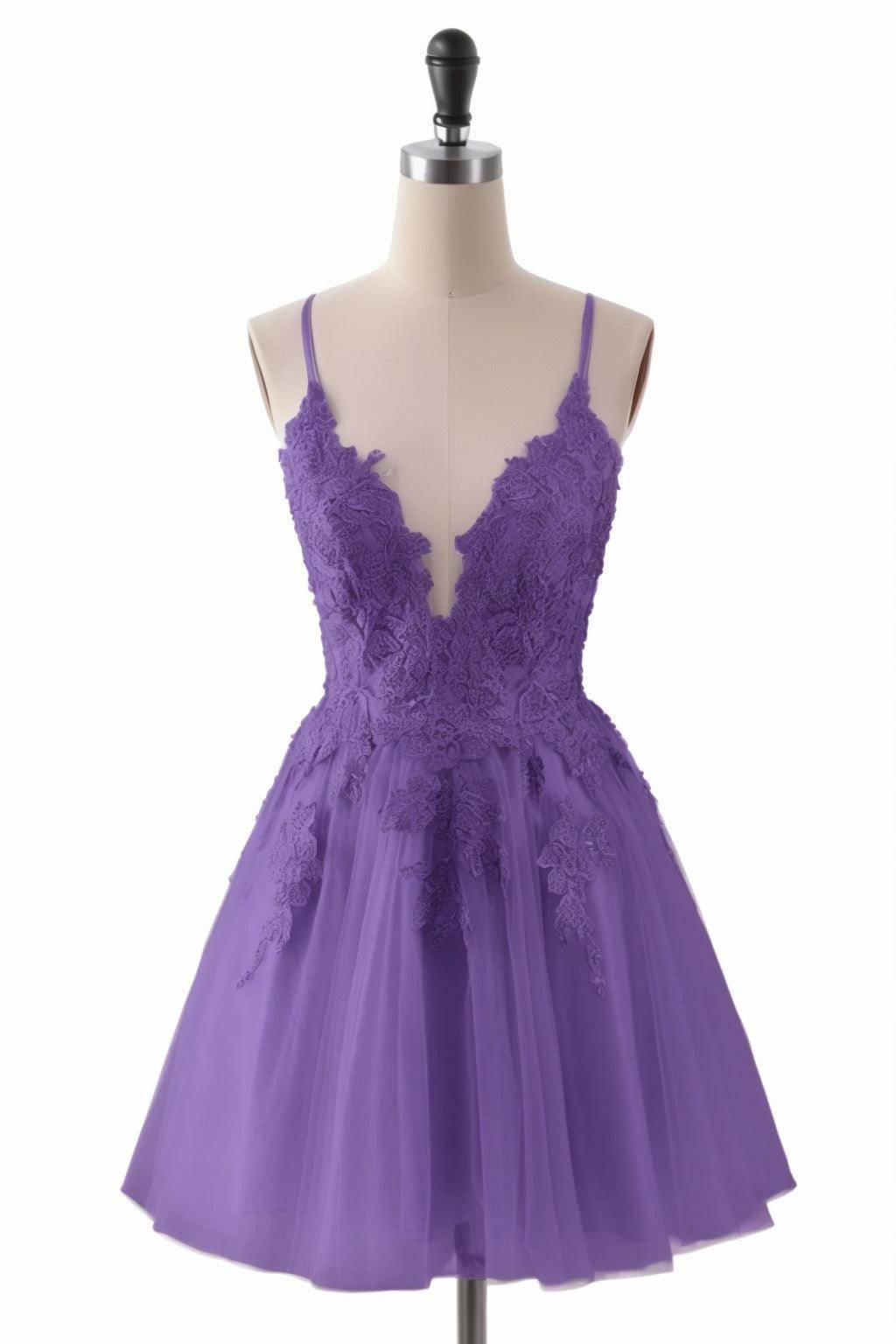 A-Line Short-Mini Tulle Homecoming Dresses CS0506