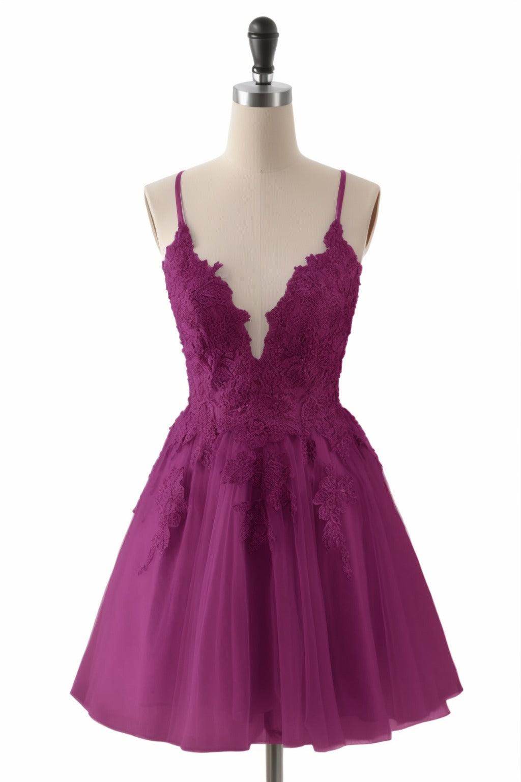 A-Line Short-Mini Tulle Homecoming Dresses CS0506