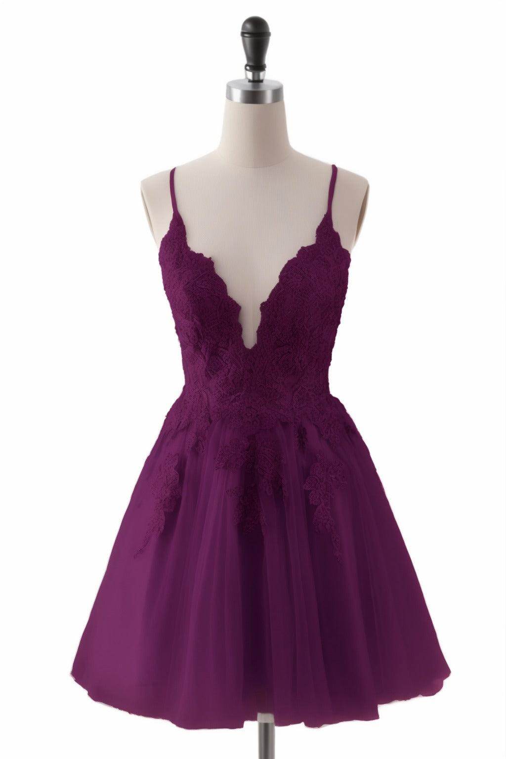 A-Line Short-Mini Tulle Homecoming Dresses CS0506