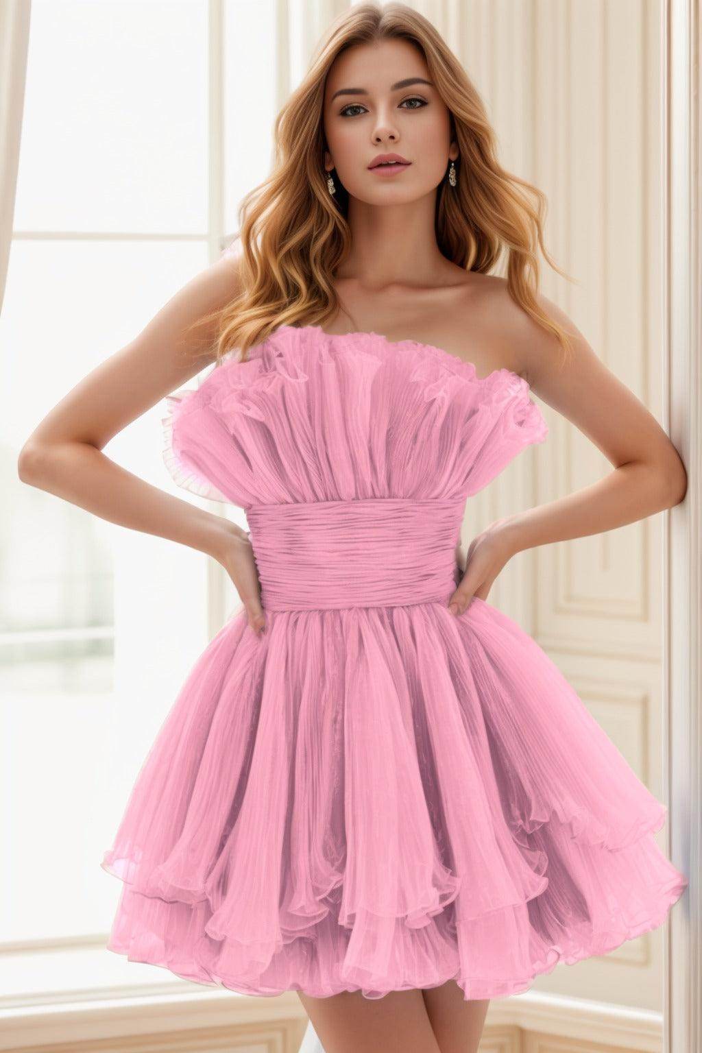 A-Line Short-Mini Tulle Homecoming Dresses CS0513