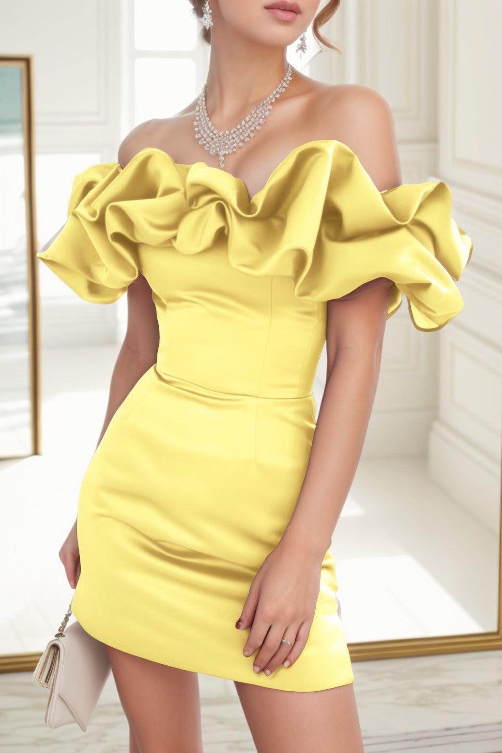 Sheath-Column Short-Mini Satin Homecoming Dresses CS0516