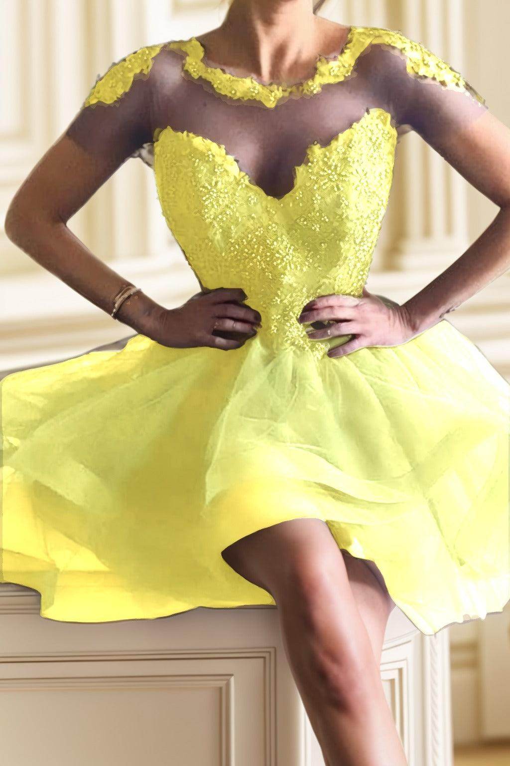 A-Line High-Low Tulle Homecoming Dresses CS0517