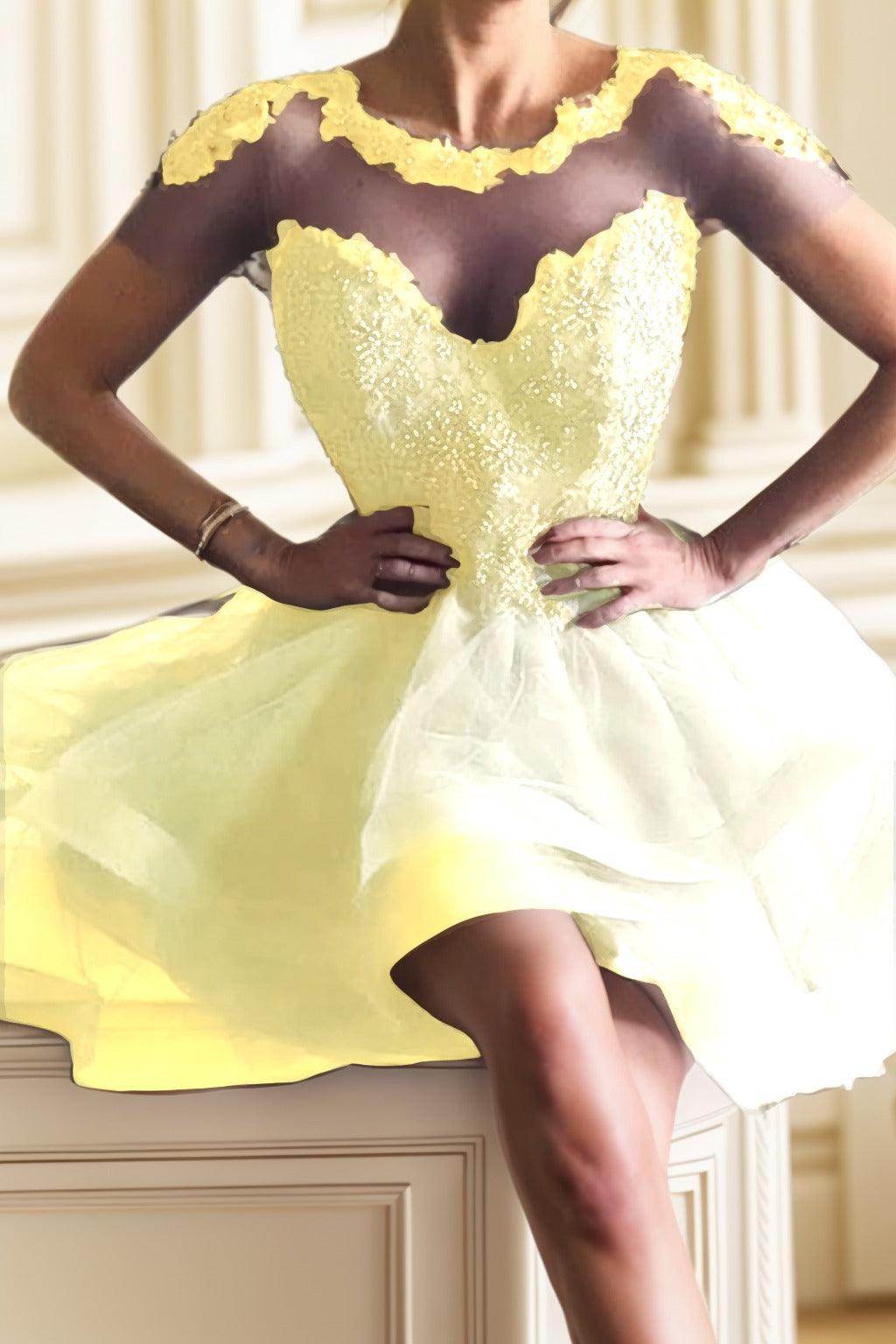 A-Line High-Low Tulle Homecoming Dresses CS0517