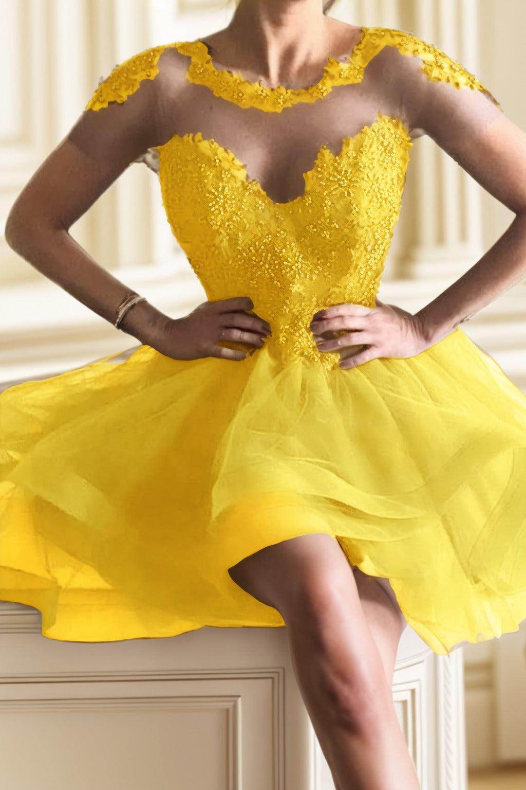 A-Line High-Low Tulle Homecoming Dresses CS0517