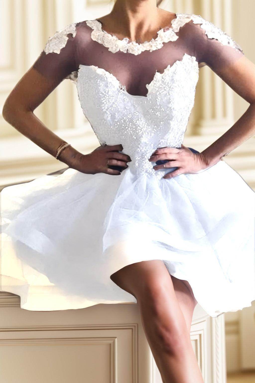 A-Line High-Low Tulle Homecoming Dresses CS0517