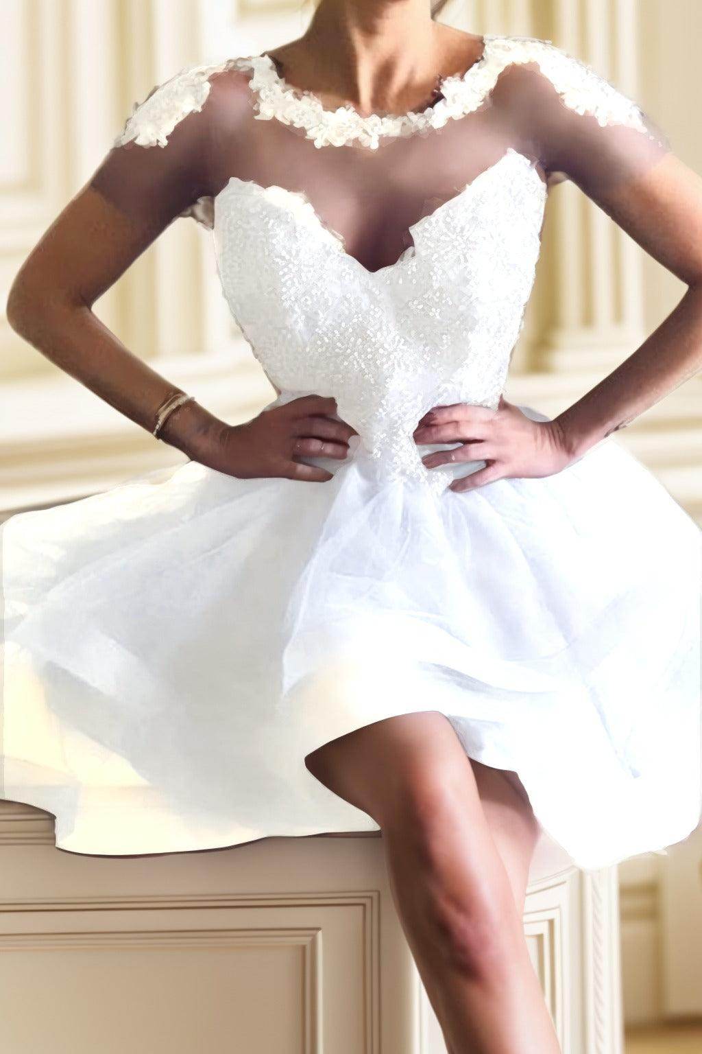 A-Line High-Low Tulle Homecoming Dresses CS0517