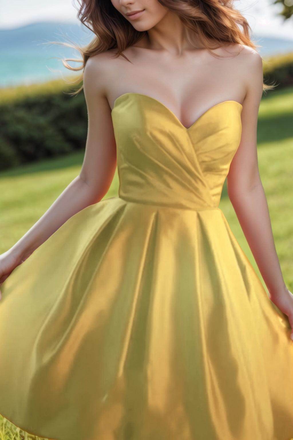 A-Line Knee Length Satin Homecoming Dresses CS0518