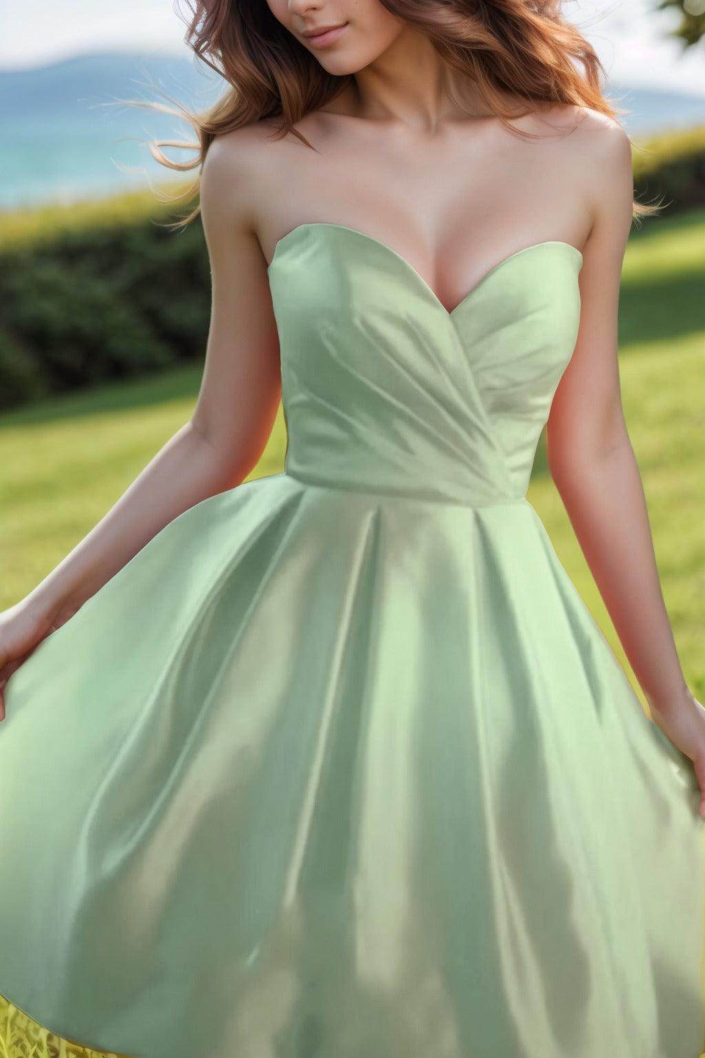 A-Line Knee Length Satin Homecoming Dresses CS0518