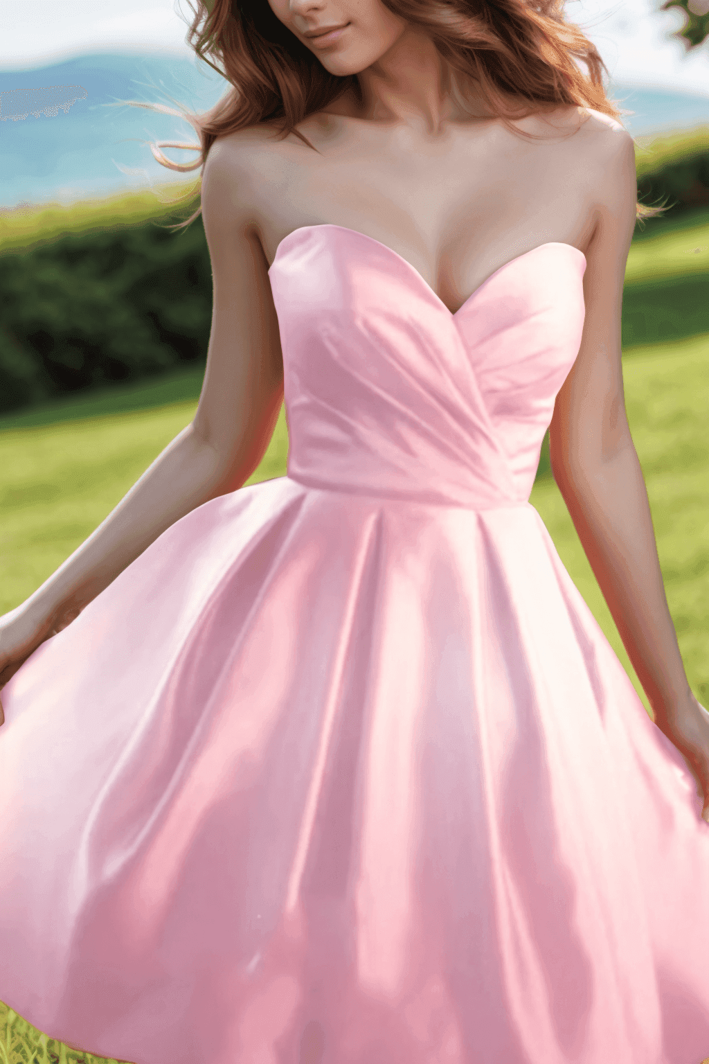 A-Line Knee Length Satin Homecoming Dresses CS0518