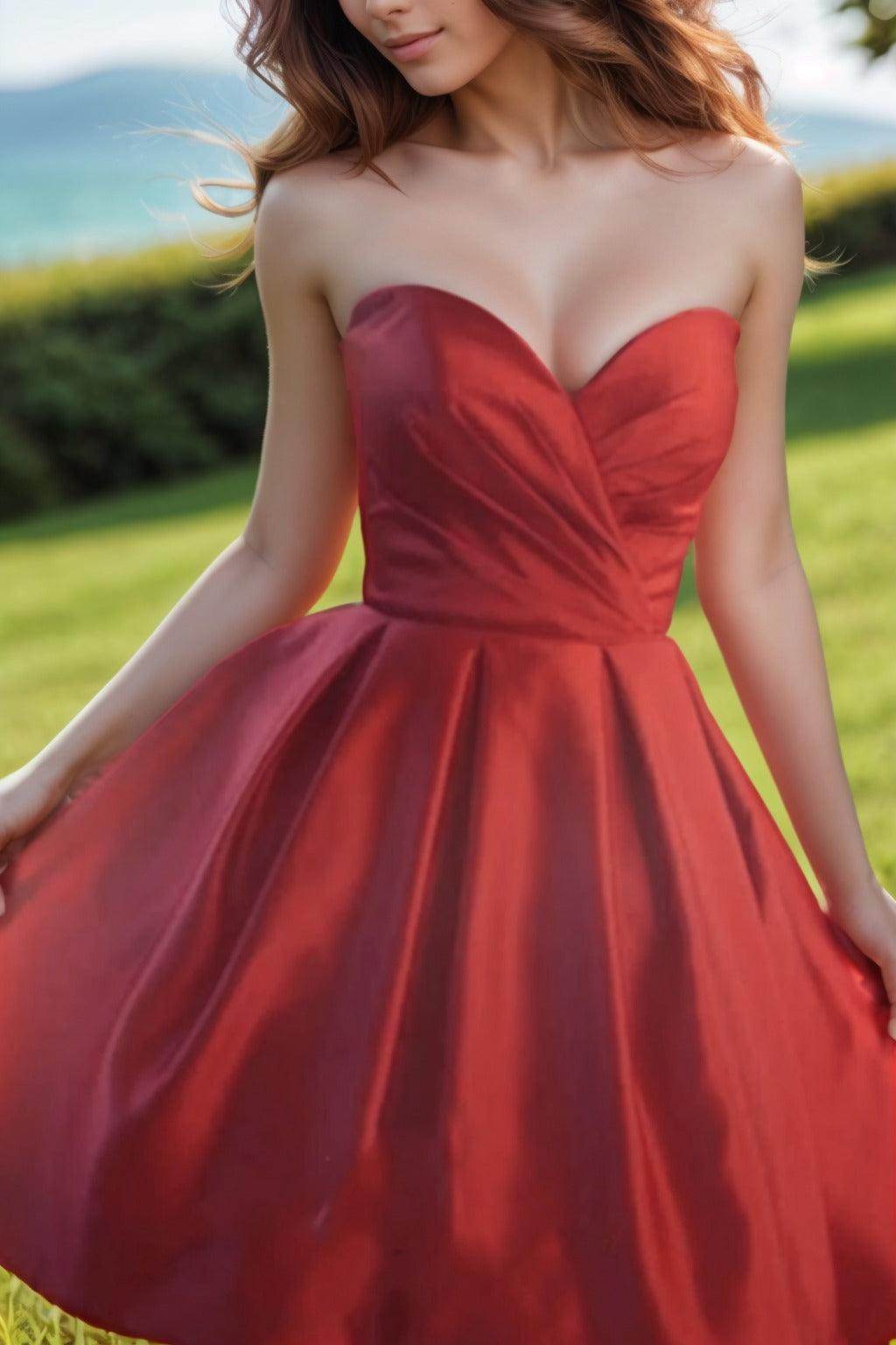 A-Line Knee Length Satin Homecoming Dresses CS0518