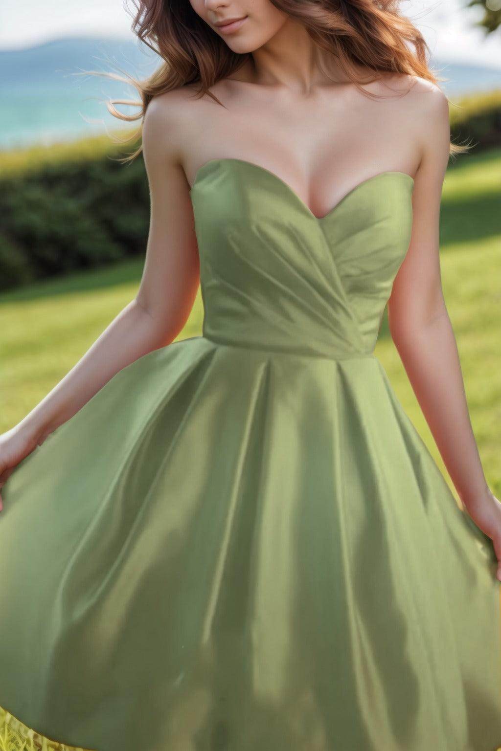 A-Line Knee Length Satin Homecoming Dresses CS0518