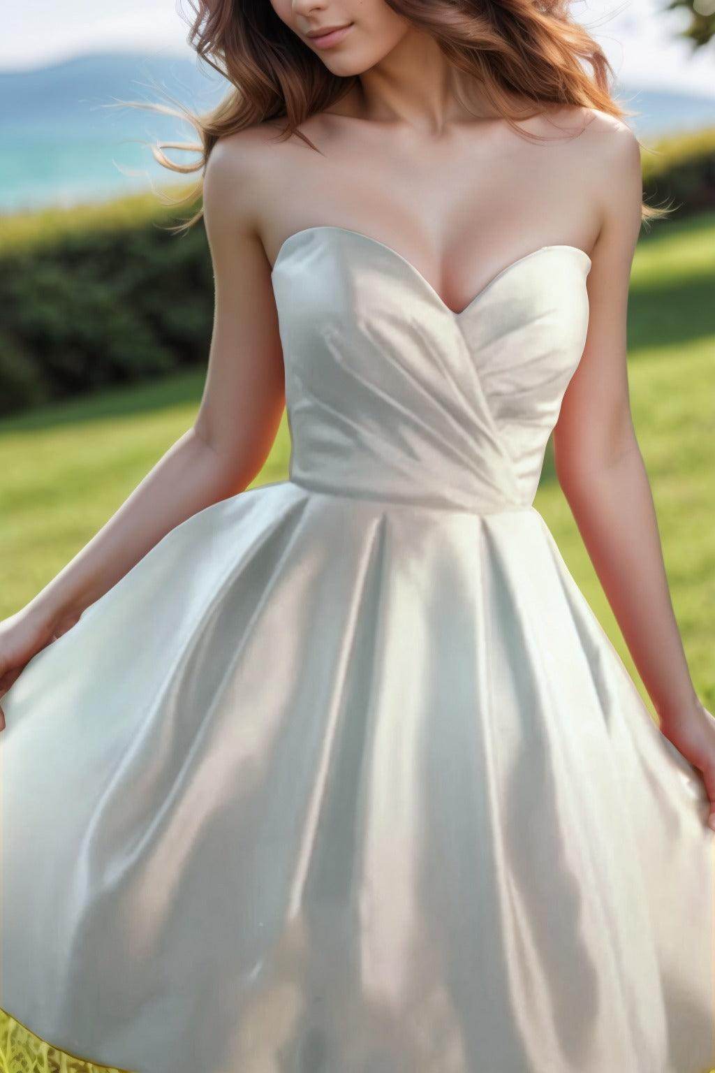 A-Line Knee Length Satin Homecoming Dresses CS0518