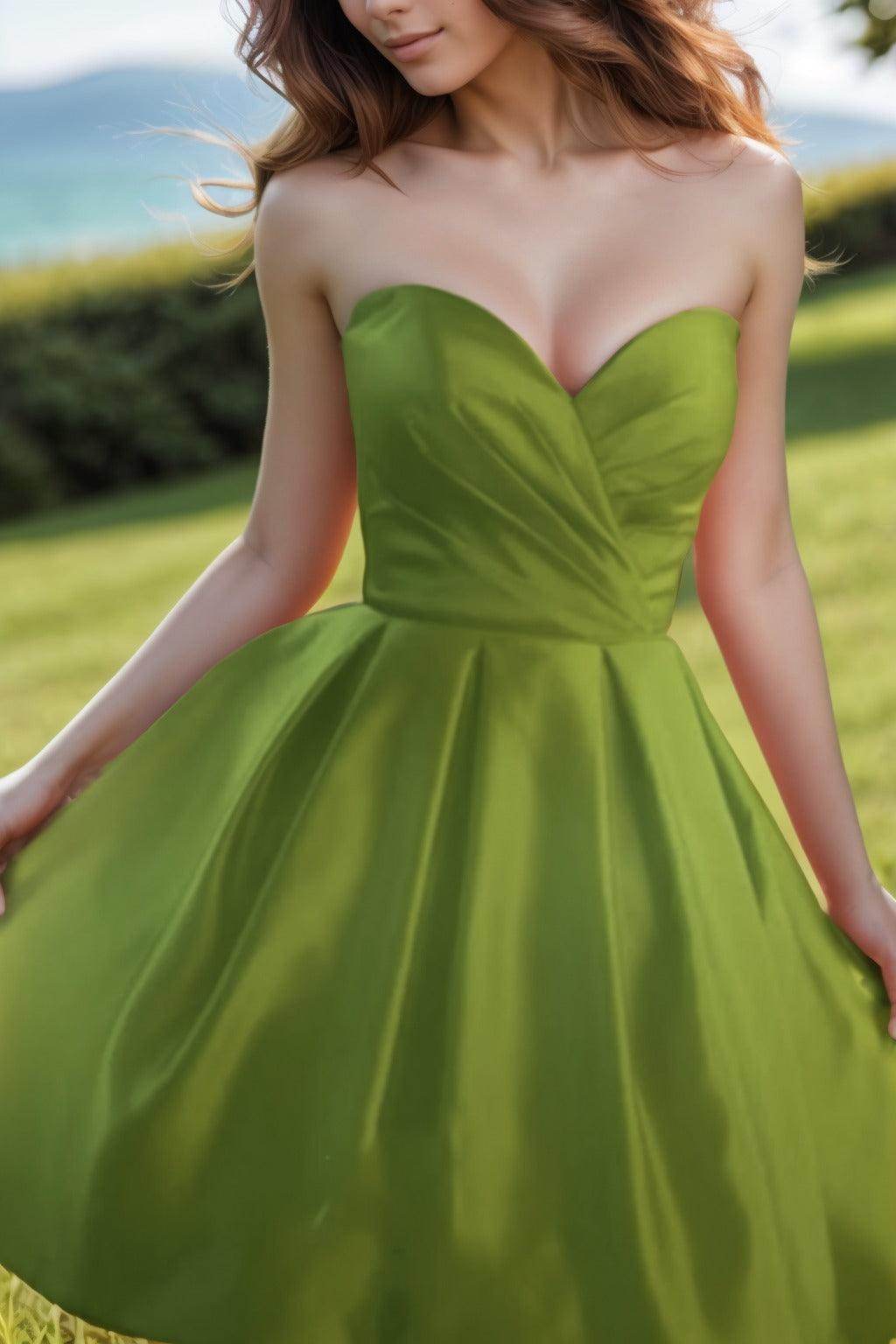 A-Line Knee Length Satin Homecoming Dresses CS0518