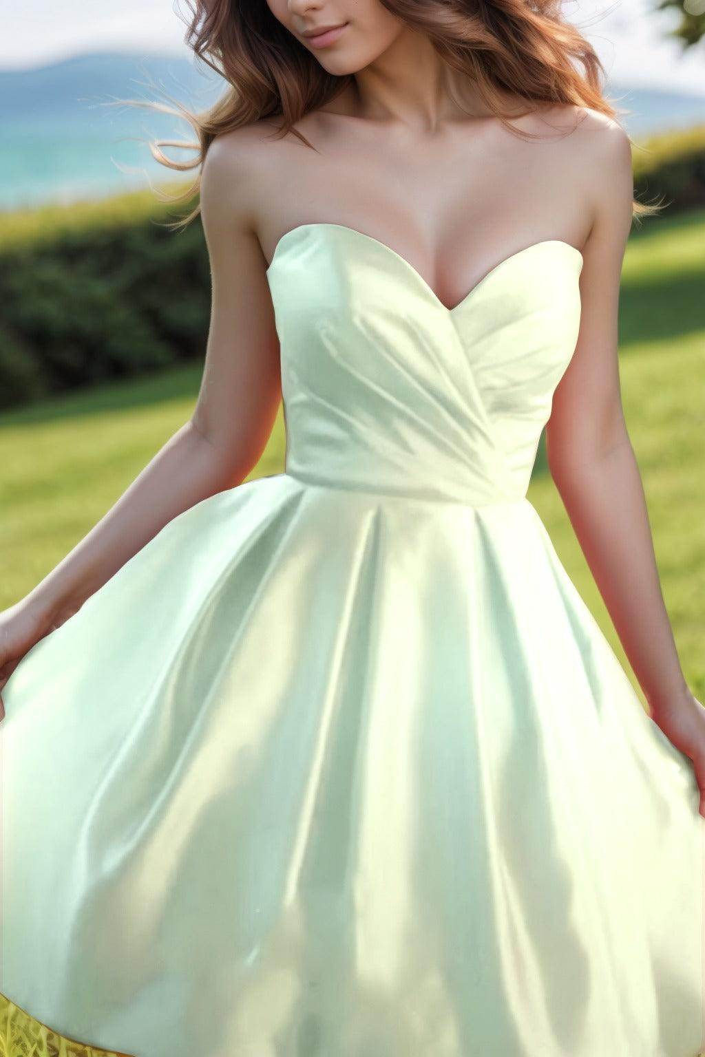 A-Line Knee Length Satin Homecoming Dresses CS0518