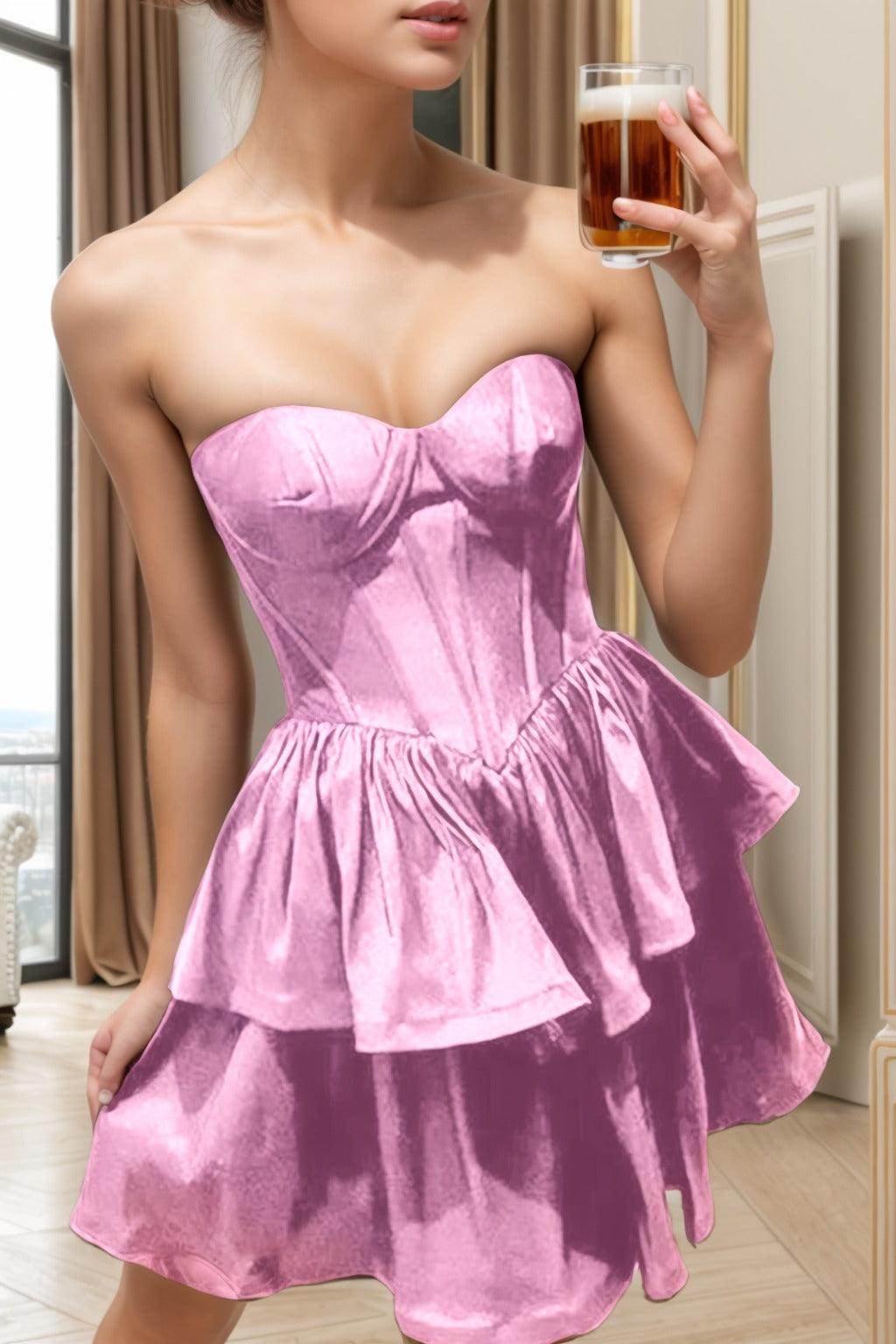 A-Line Knee Length Taffeta Homecoming Dresses CS0520